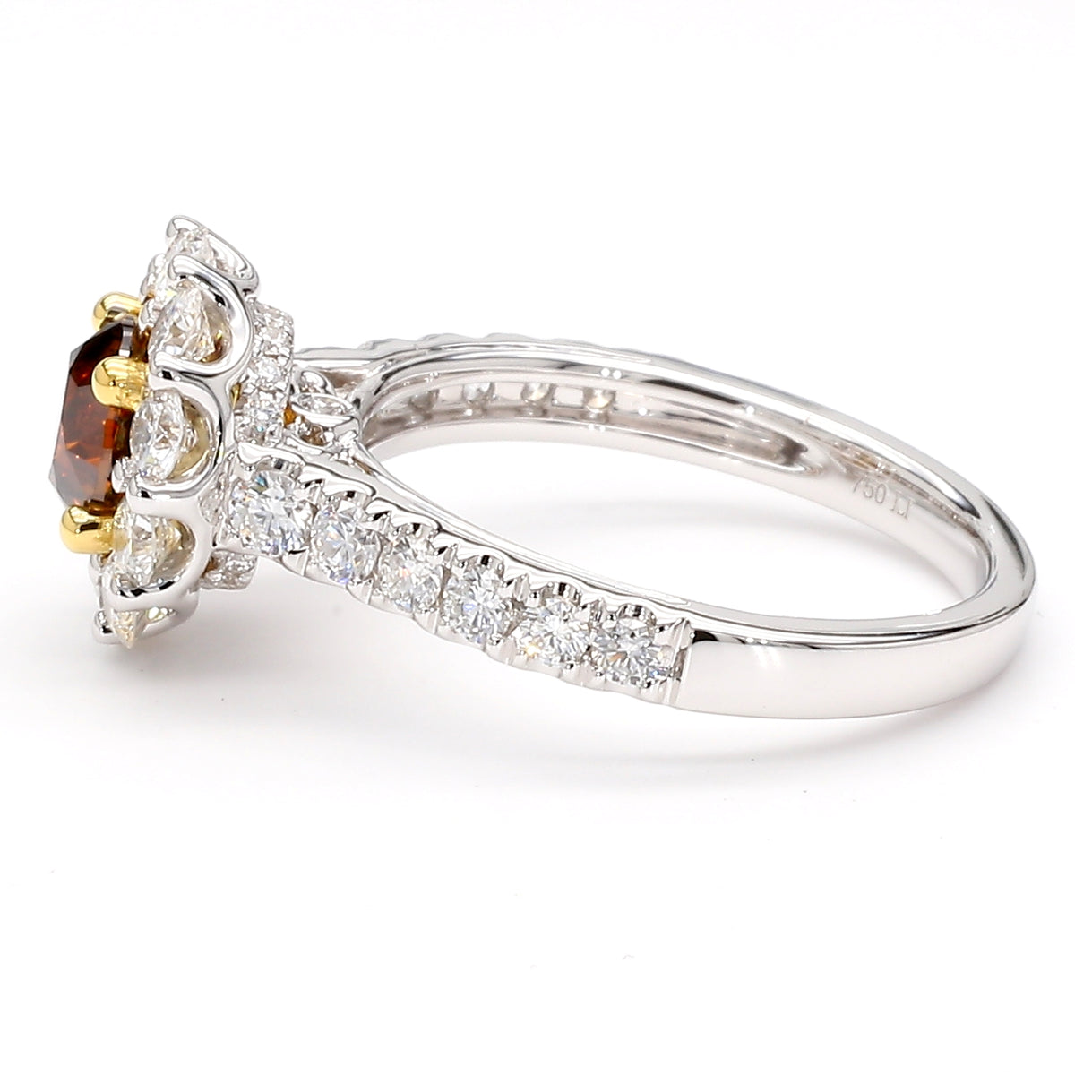 Natural Orange Round Diamond Ring | GIA Certified