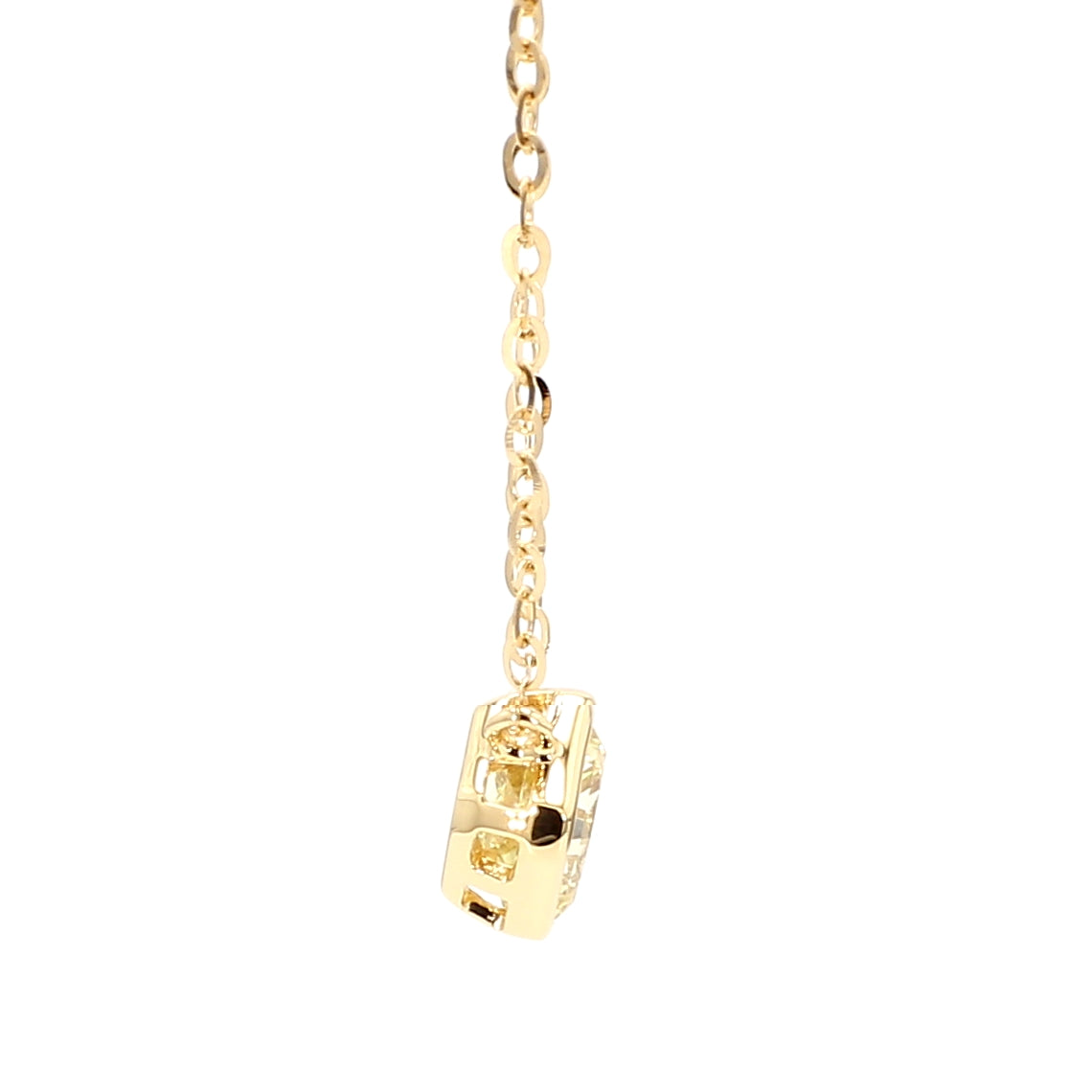Natural Yellow Radiant Diamond Necklace Gia Certified