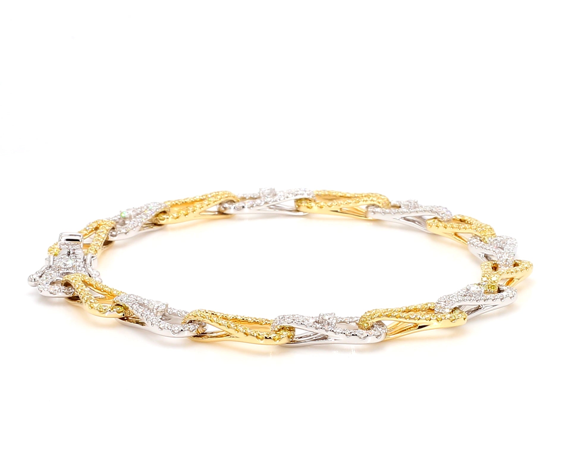 Natural Yellow Round Diamond Bracelet