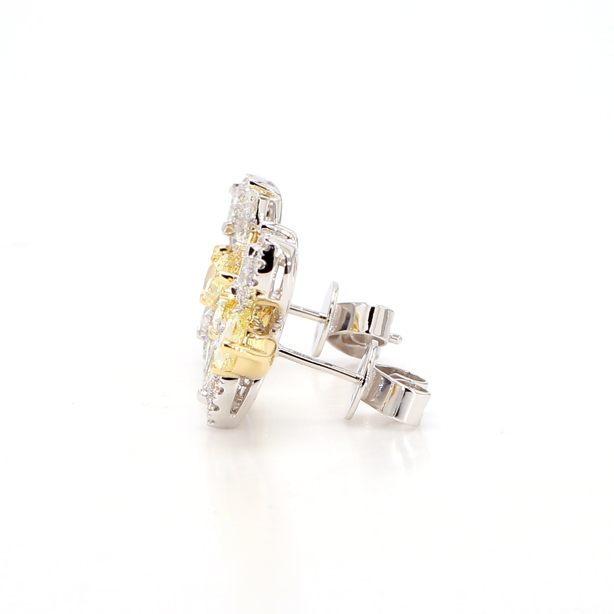Natural Yellow Pear Diamond Earring