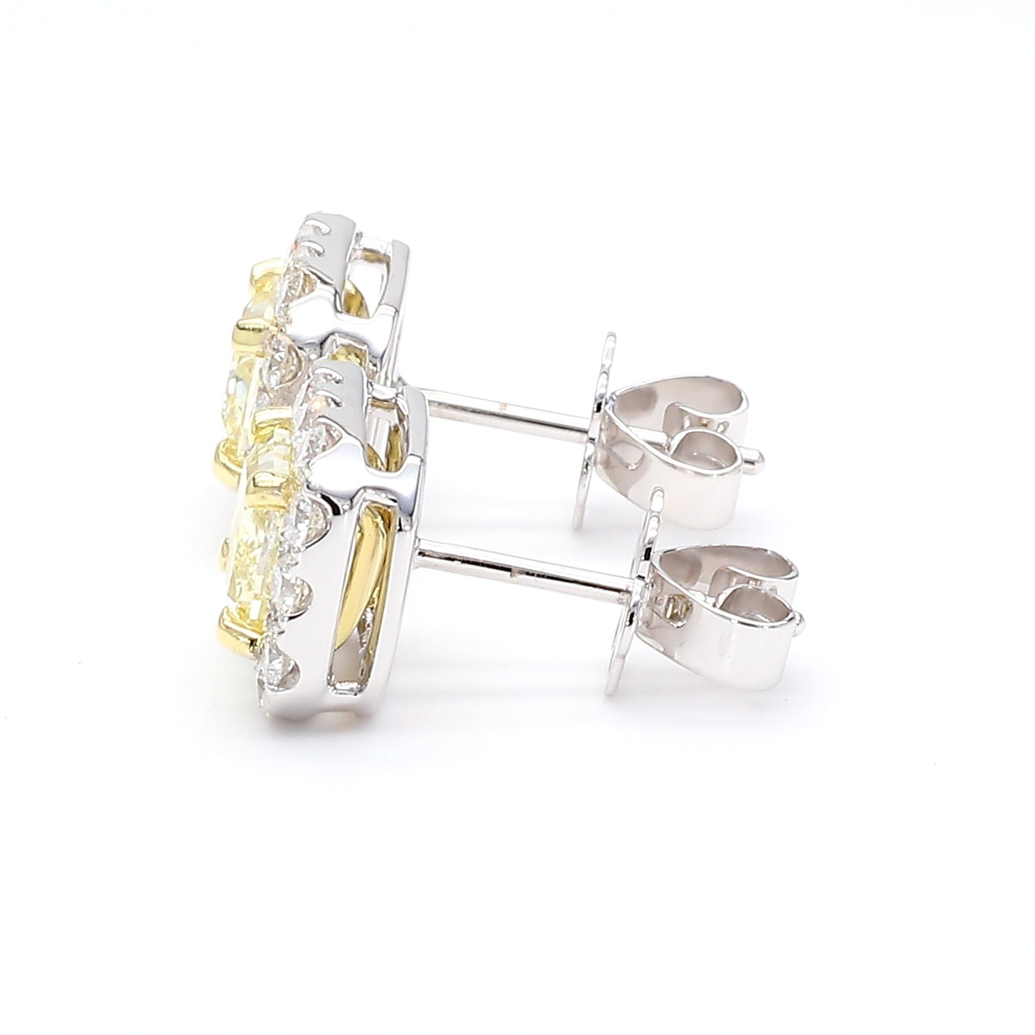 Natural Yellow Radiant Diamond Earring Gia Certified