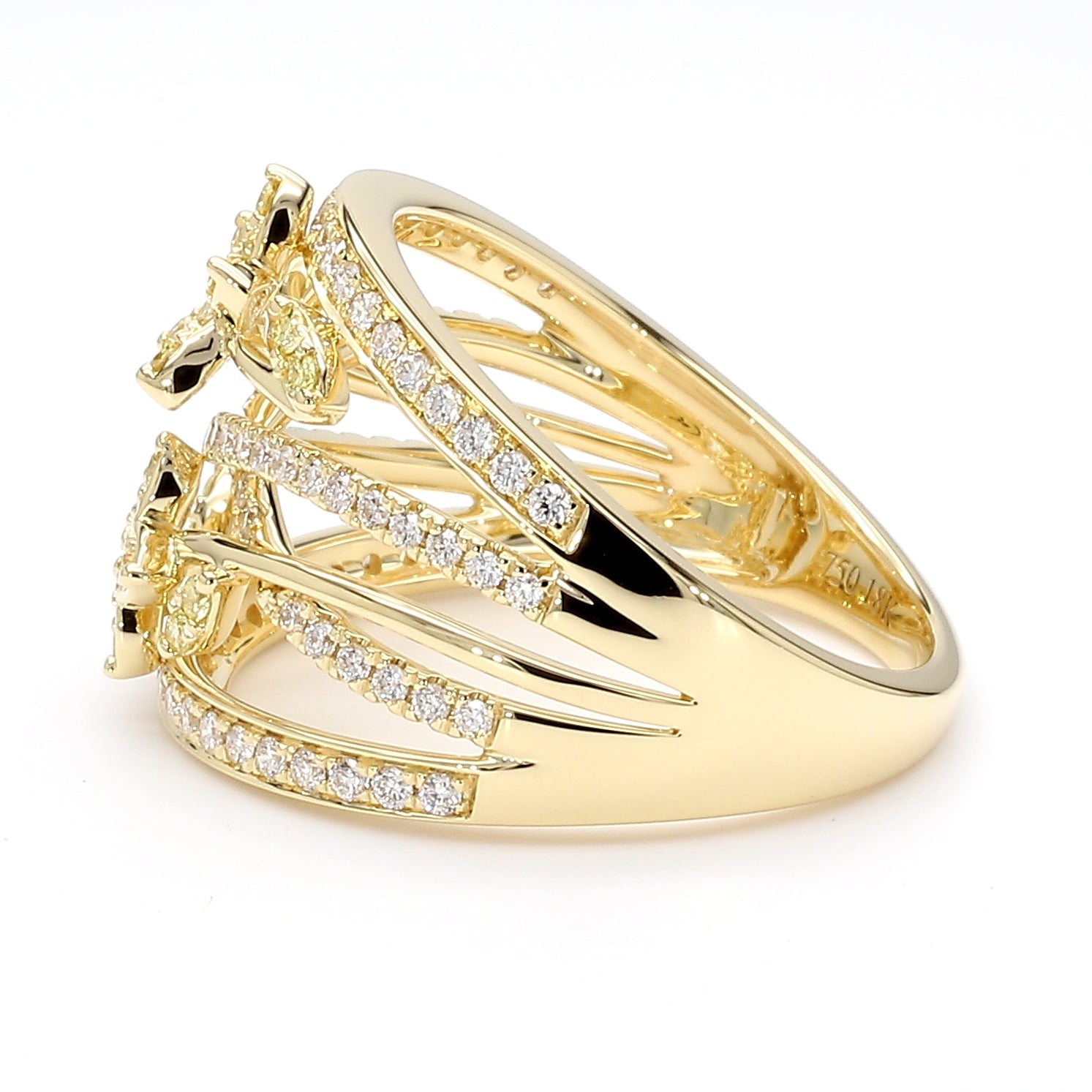 Natural Yellow Round Diamond Ring
