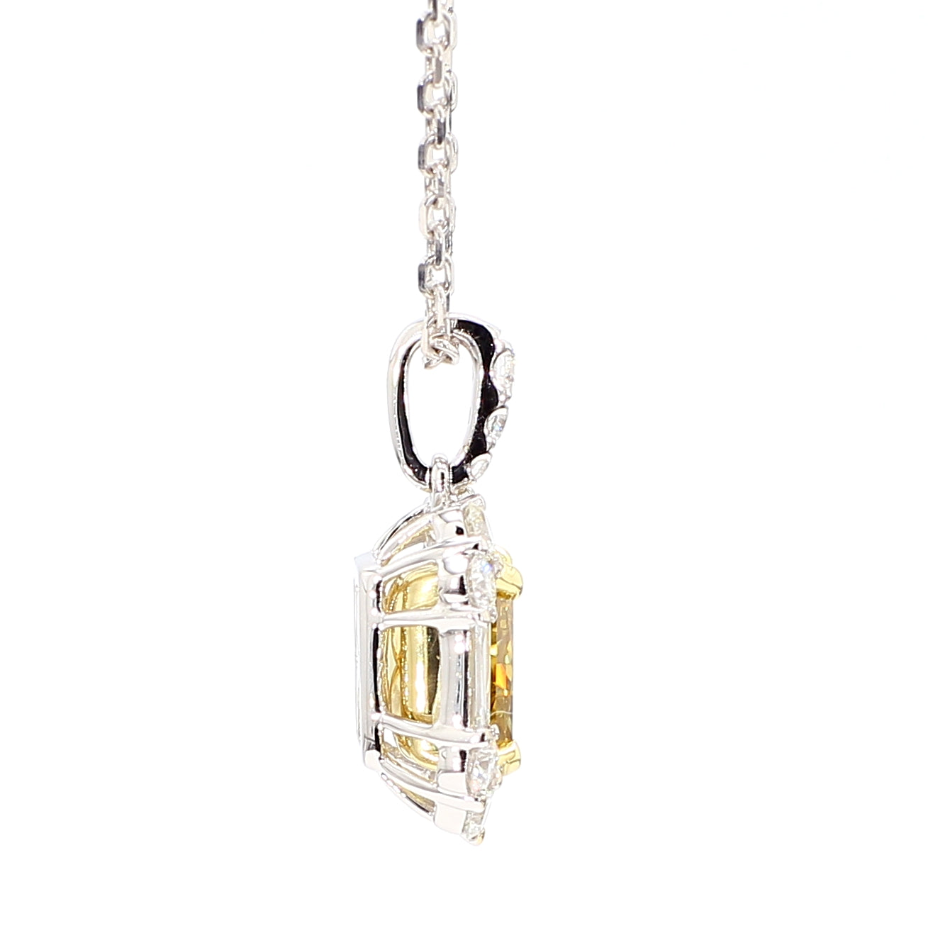 Natural Yellow Radiant Diamond Pendant Gia CERTIFIED