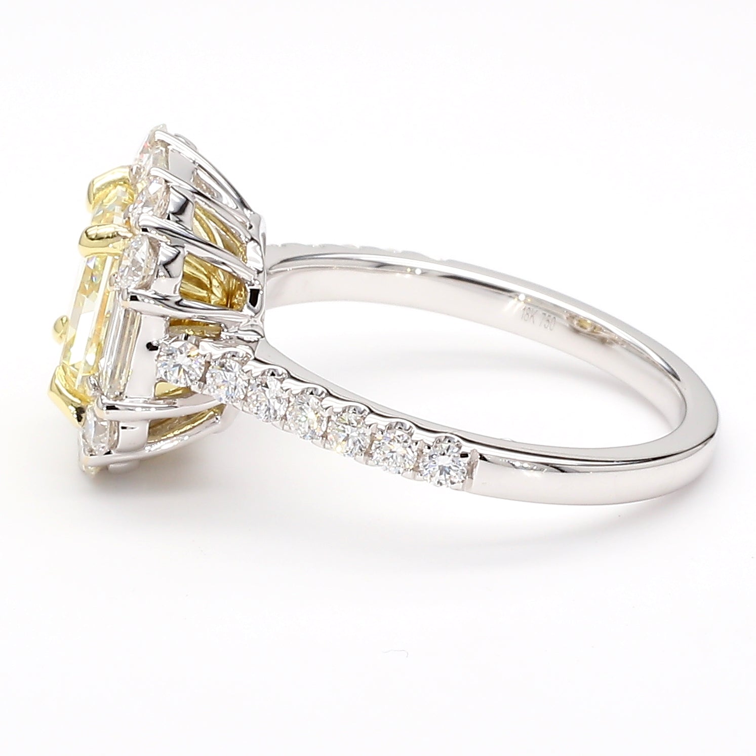 Natural Yellow Radiant Diamond Ring Gia Certified