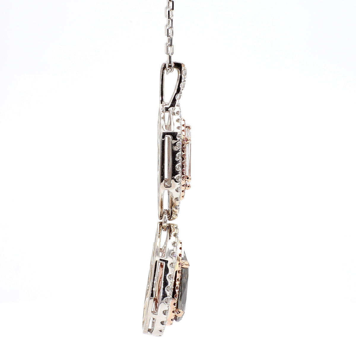 Natural Gray Pear Diamond Pendant | GIA Certified