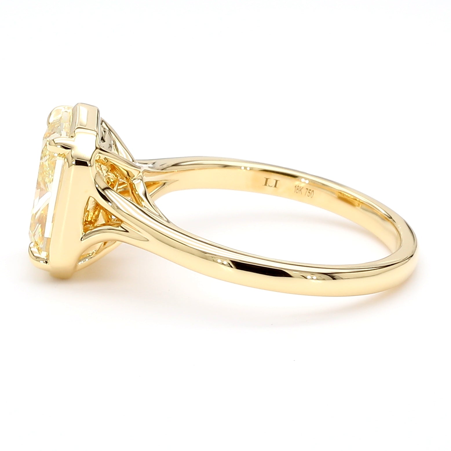 Natural Yellow Radiant Diamond Ring Gia Certified