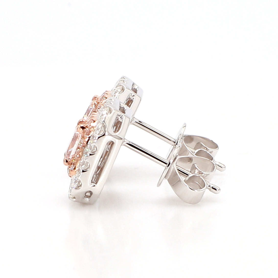 Natural Pink Radiant Diamond Earring | GIA Certified