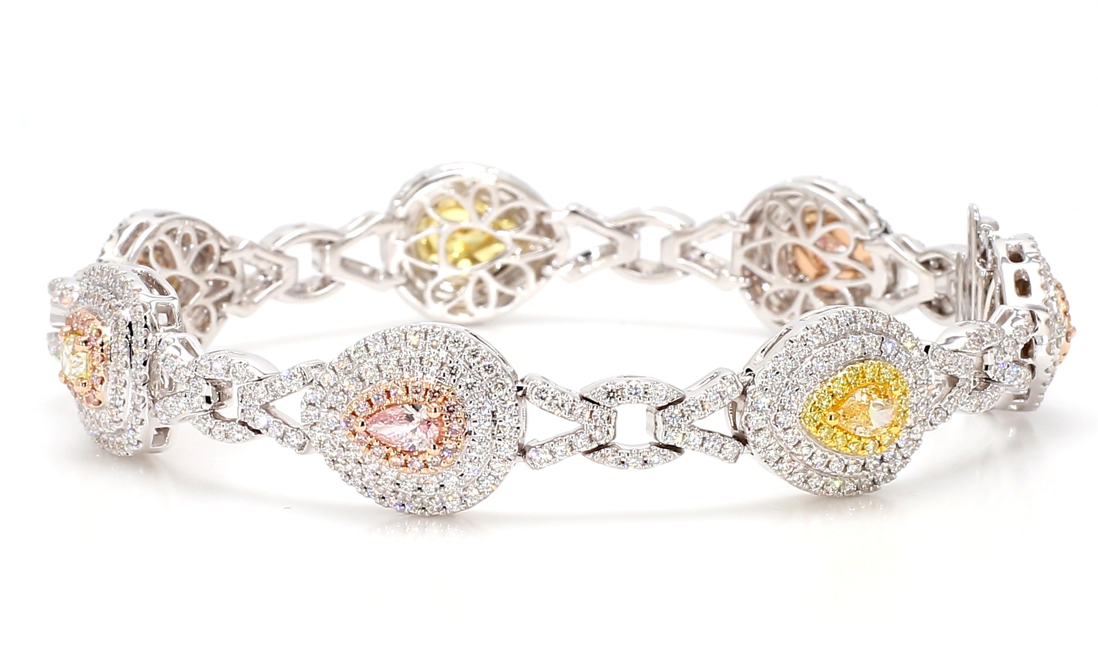 Natural Blue Pear Diamond Bracelet Gia Certified