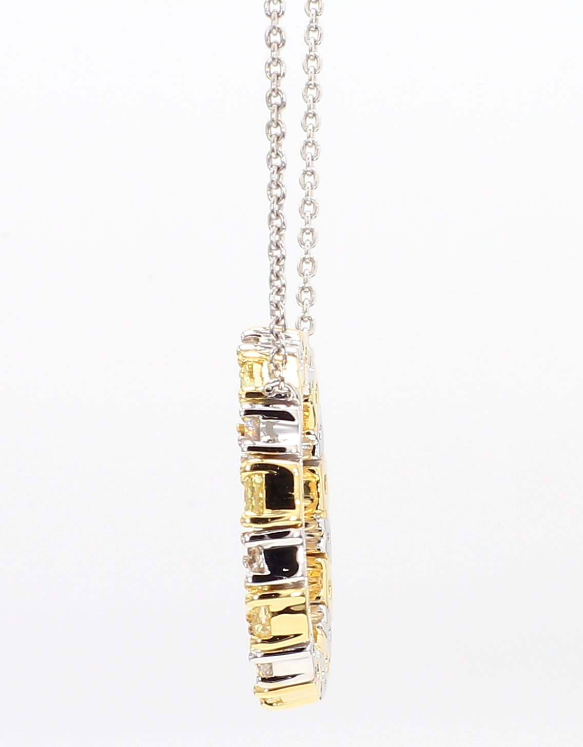 Natural Yellow Cushion Diamond Necklace