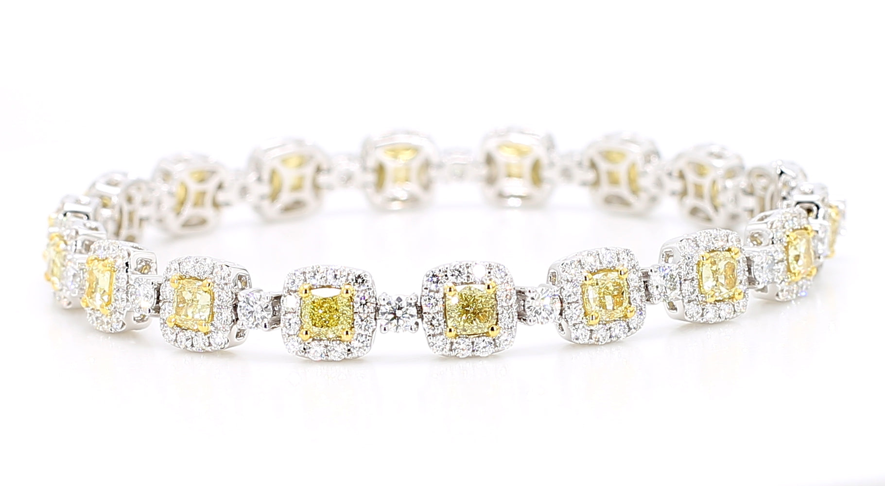 Natural Yellow Cushion Diamond Bracelet