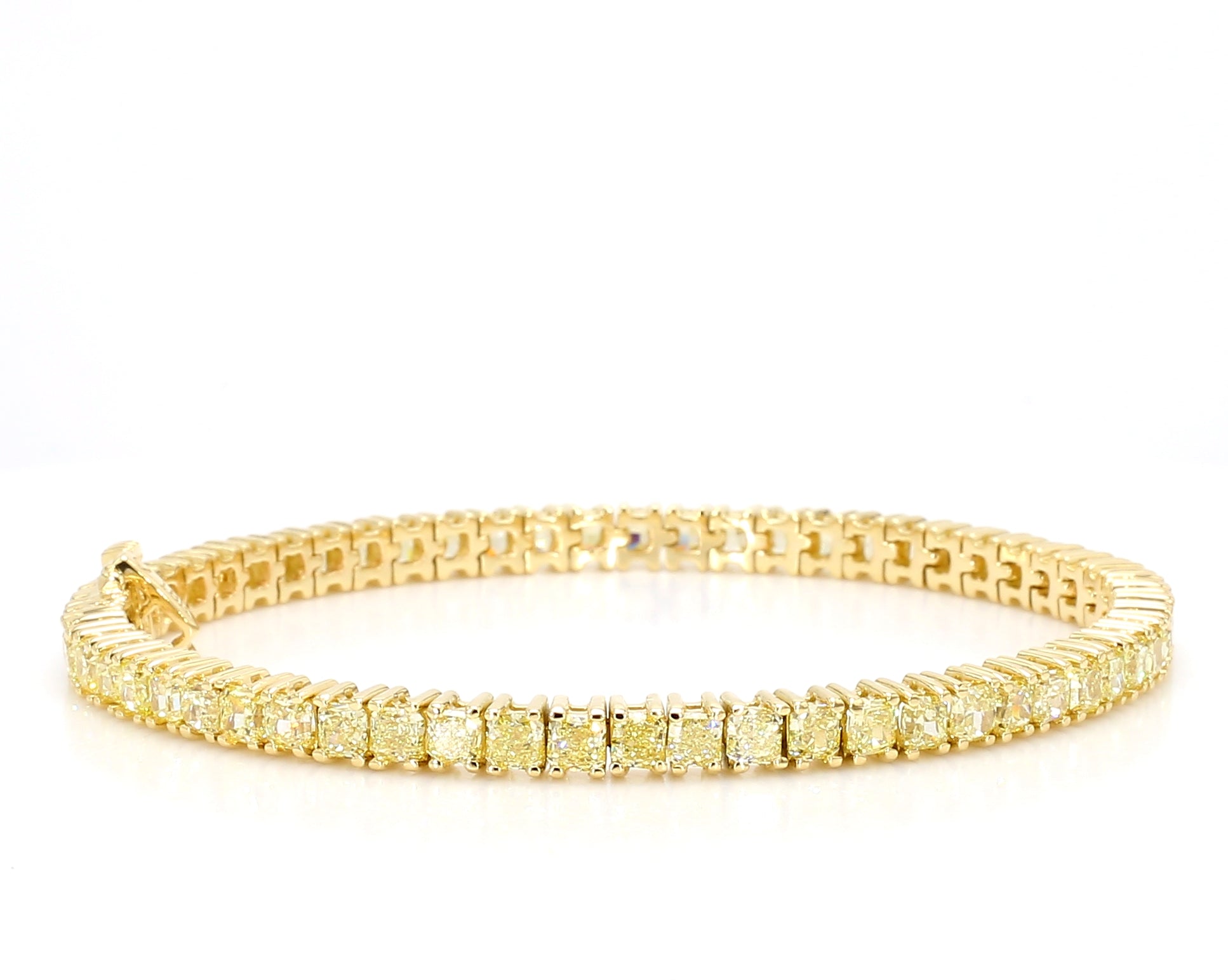 Natural Yellow Cushion Diamond Bracelet