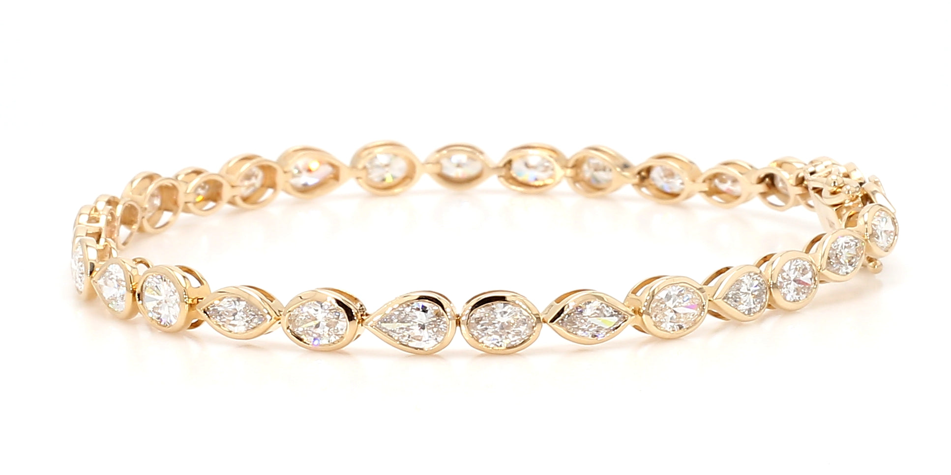 Natural White Oval Diamond Bracelet