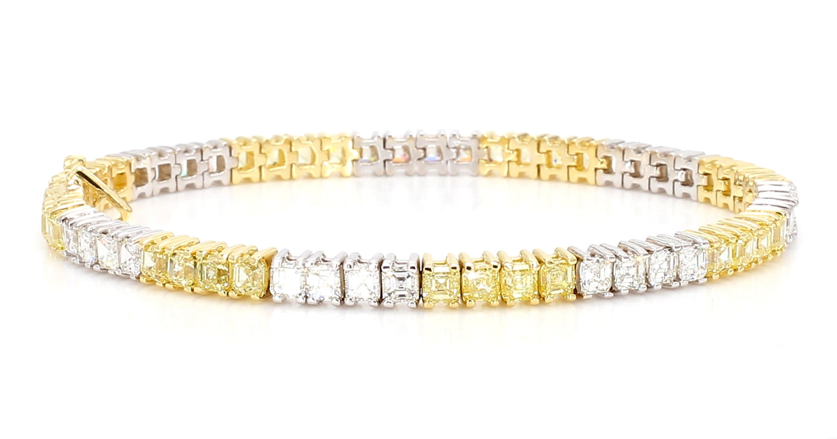 Natural Yellow Cushion Diamond Bracelet