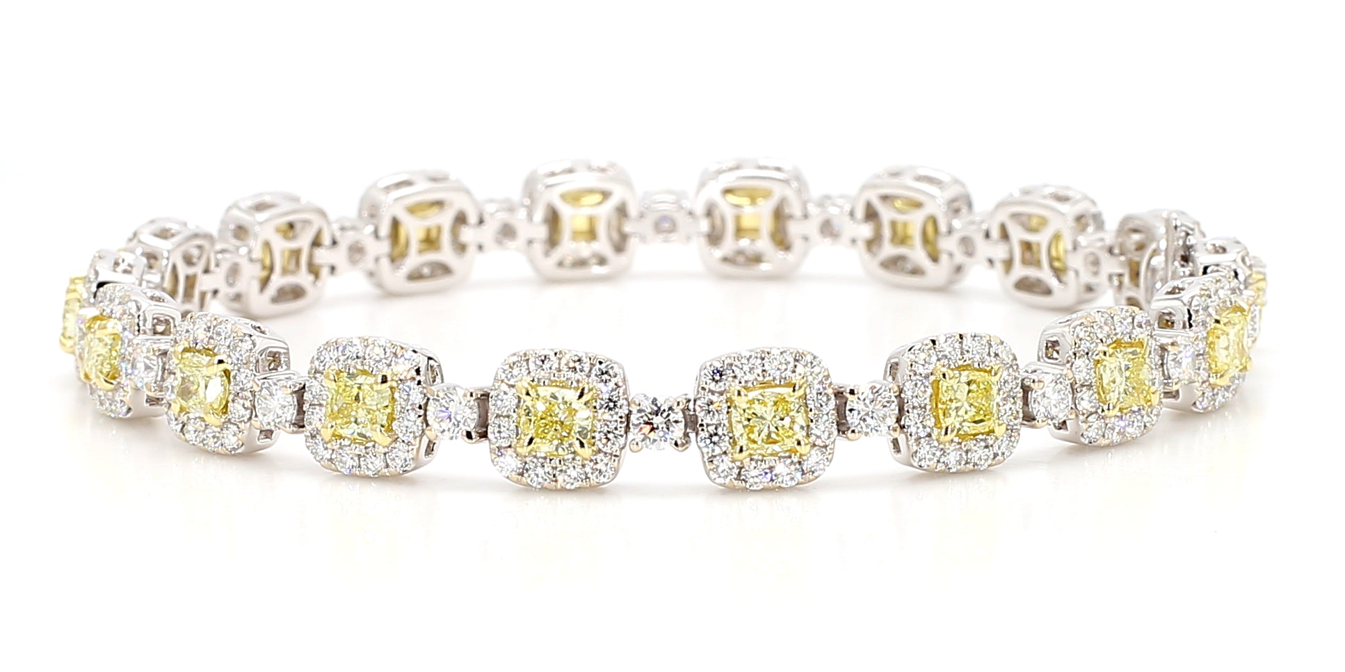 Natural Yellow Cushion Diamond Bracelet