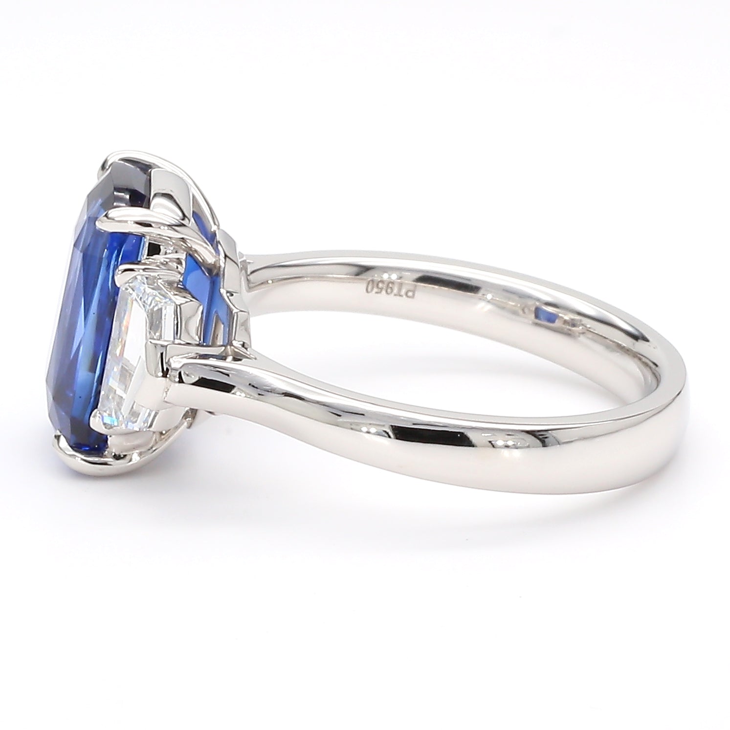 Natural Blue Cushion Diamond Ring Gia Certified
