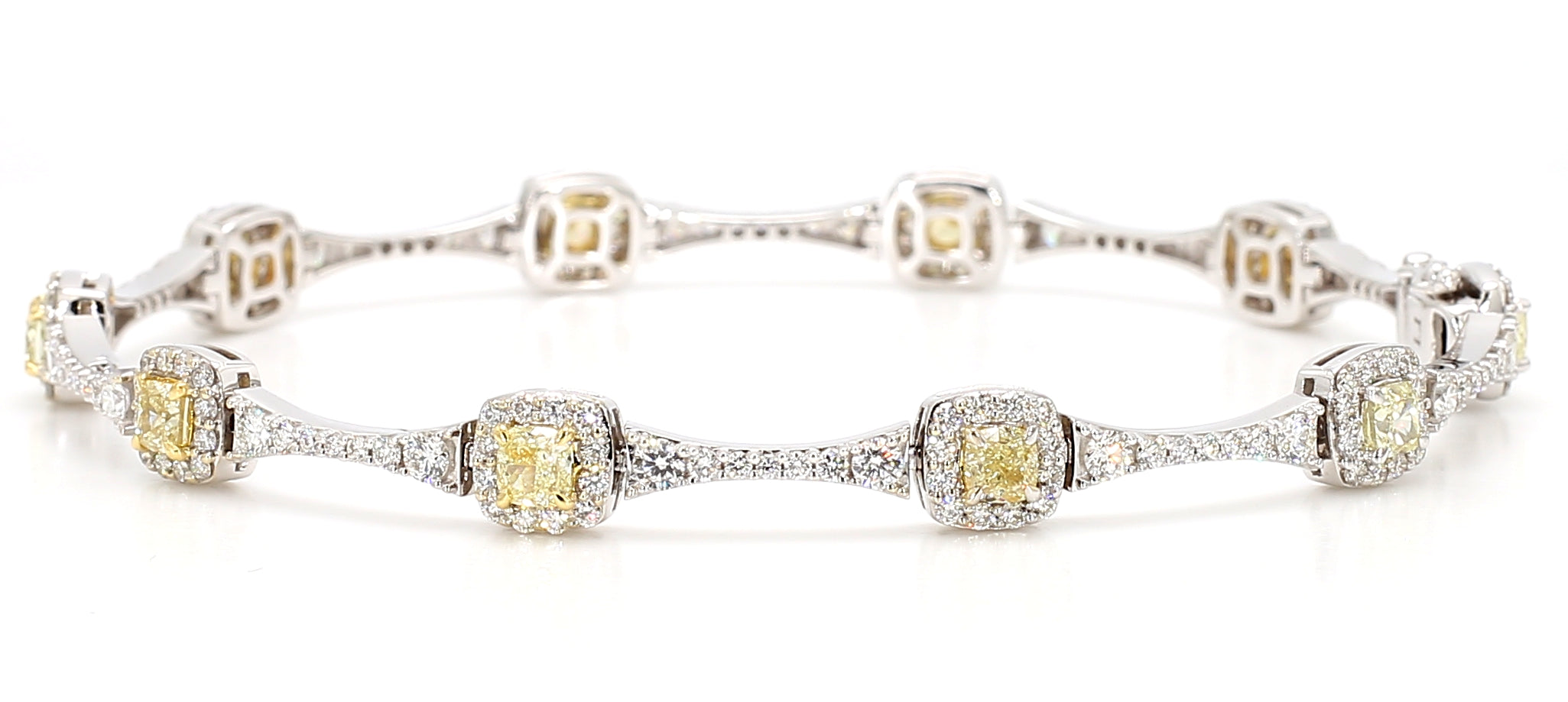 Natural Yellow Cushion Diamond Bracelet