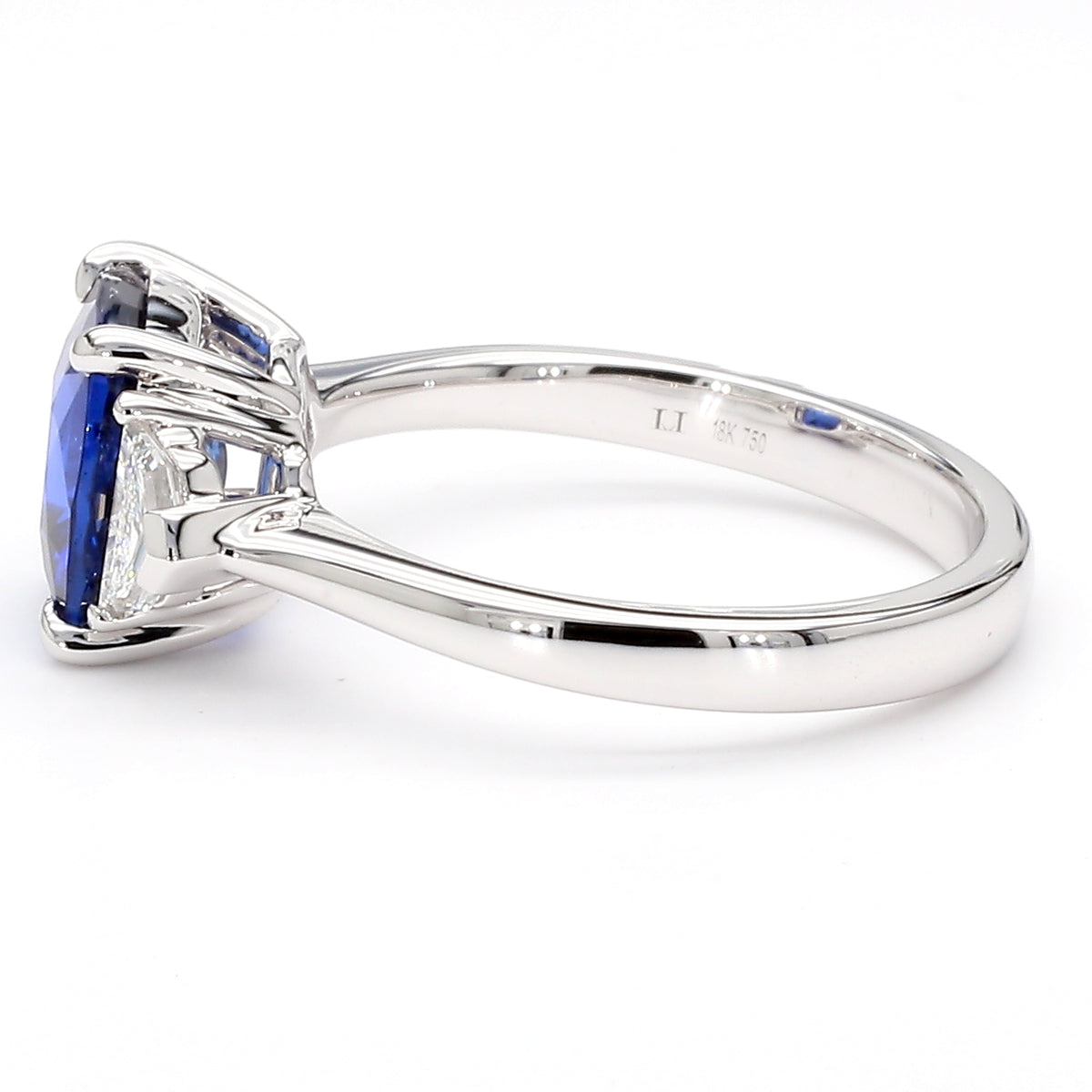 Natural Blue Cushion Diamond Ring | GIA Certified