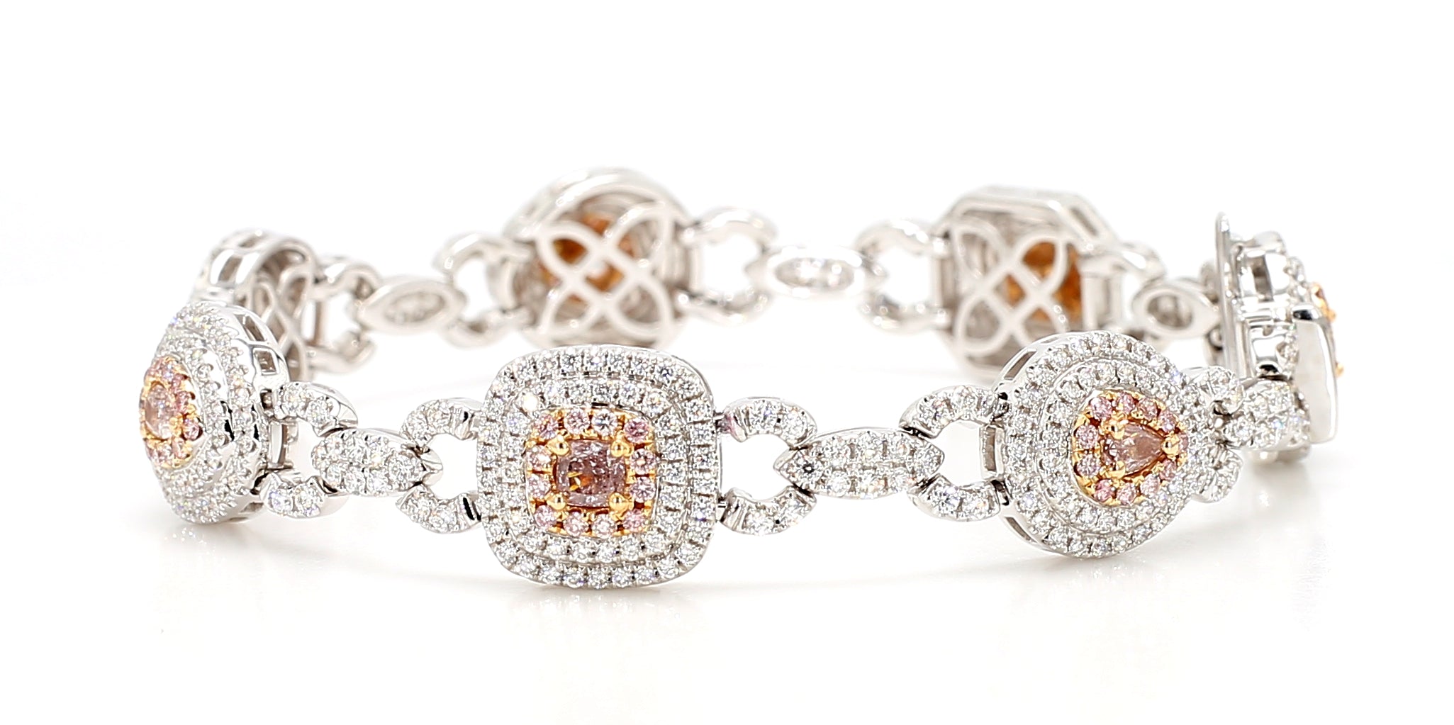 Natural Pink Oval Diamond Bracelet Gia Certified