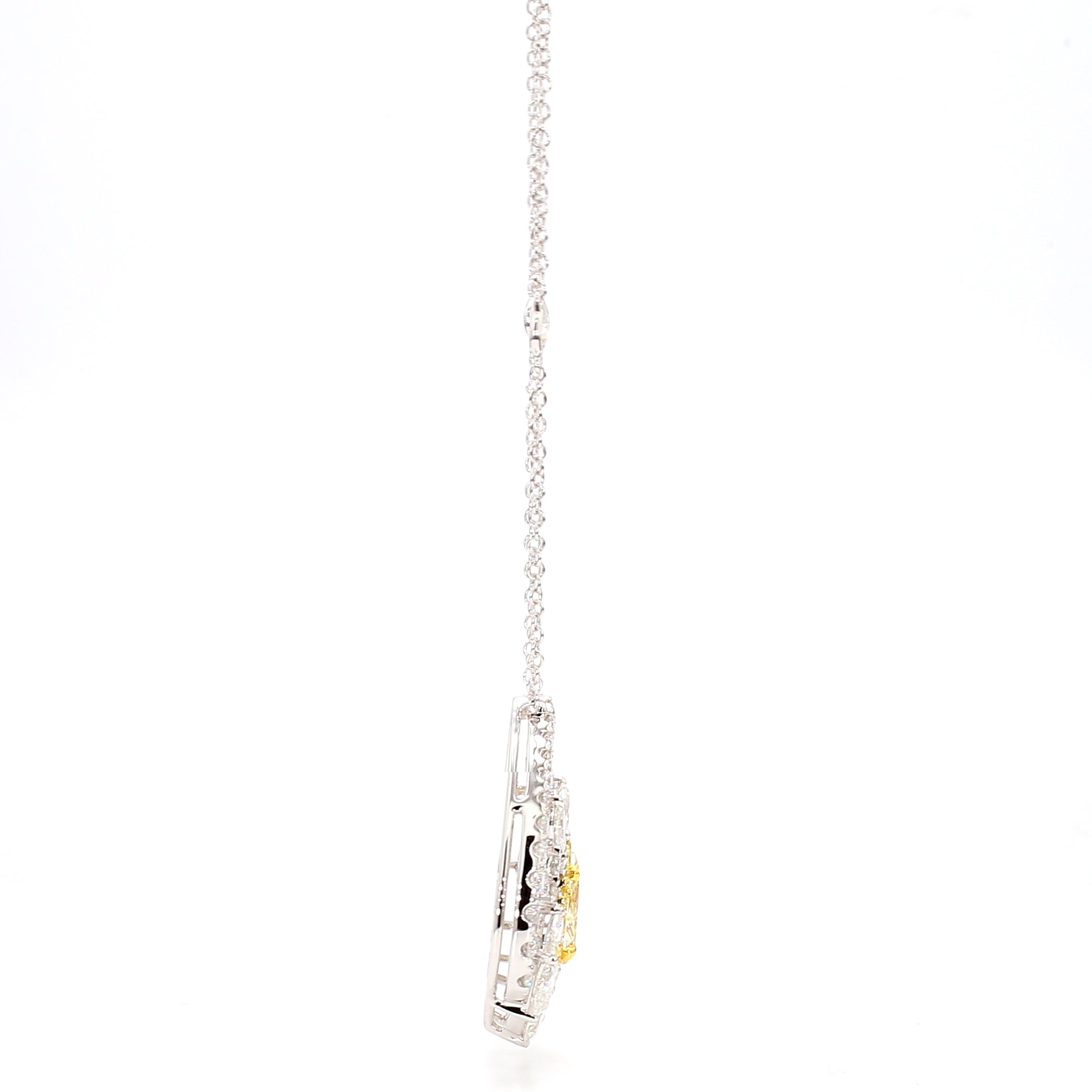 Natural Yellow Pear Diamond Necklace Gia Certified