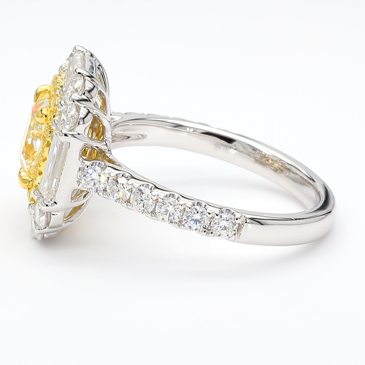 Natural Yellow Cushion Diamond Ring | GIA Certified