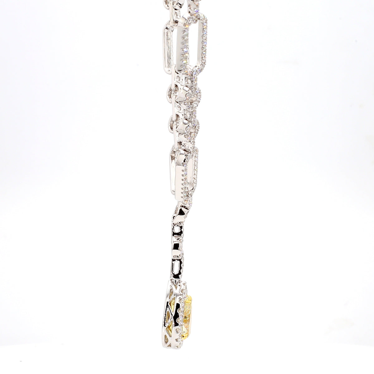 Natural Yellow Pear Diamond Necklace | GIA Certified