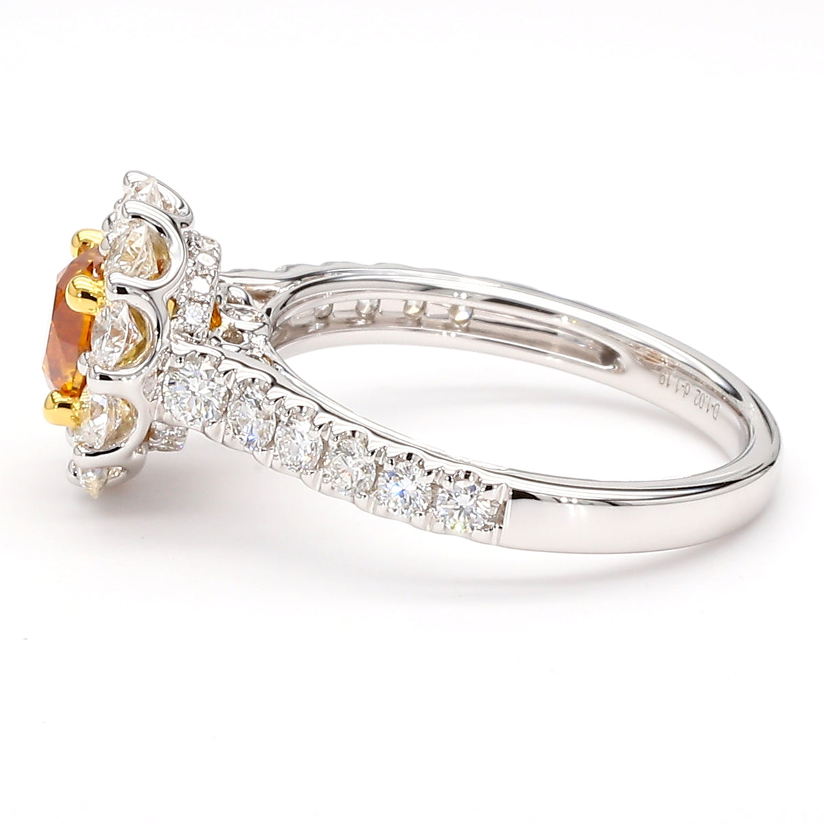 Natural Orange Round Diamond Ring | GIA Certified