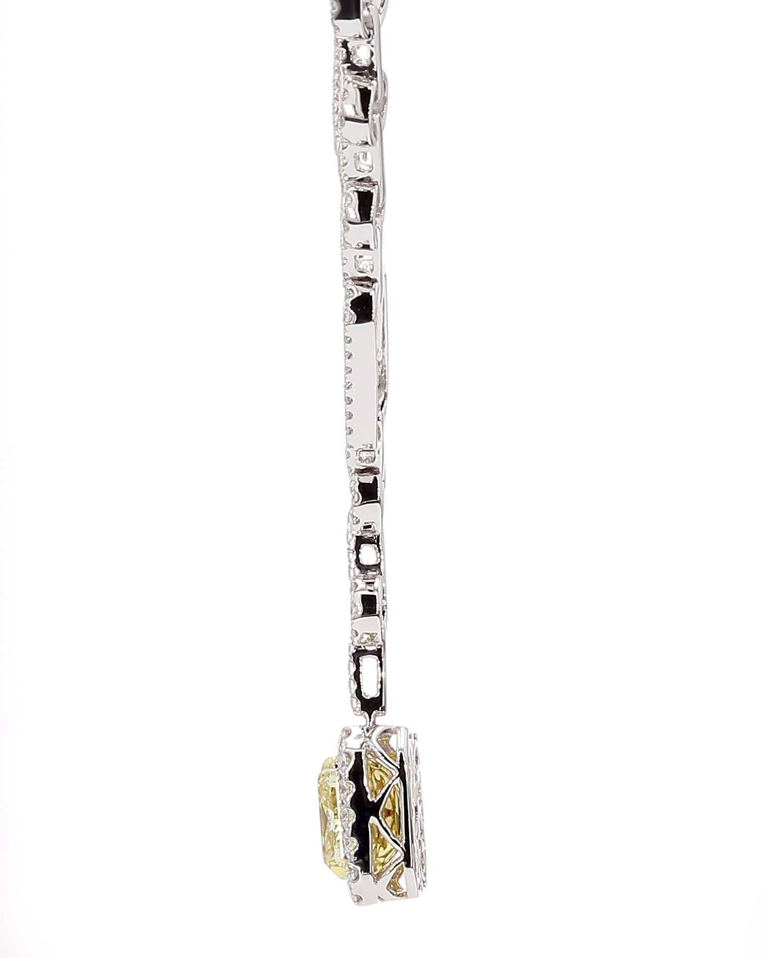 Natural Yellow Cushion Diamond Necklace Gia Certified