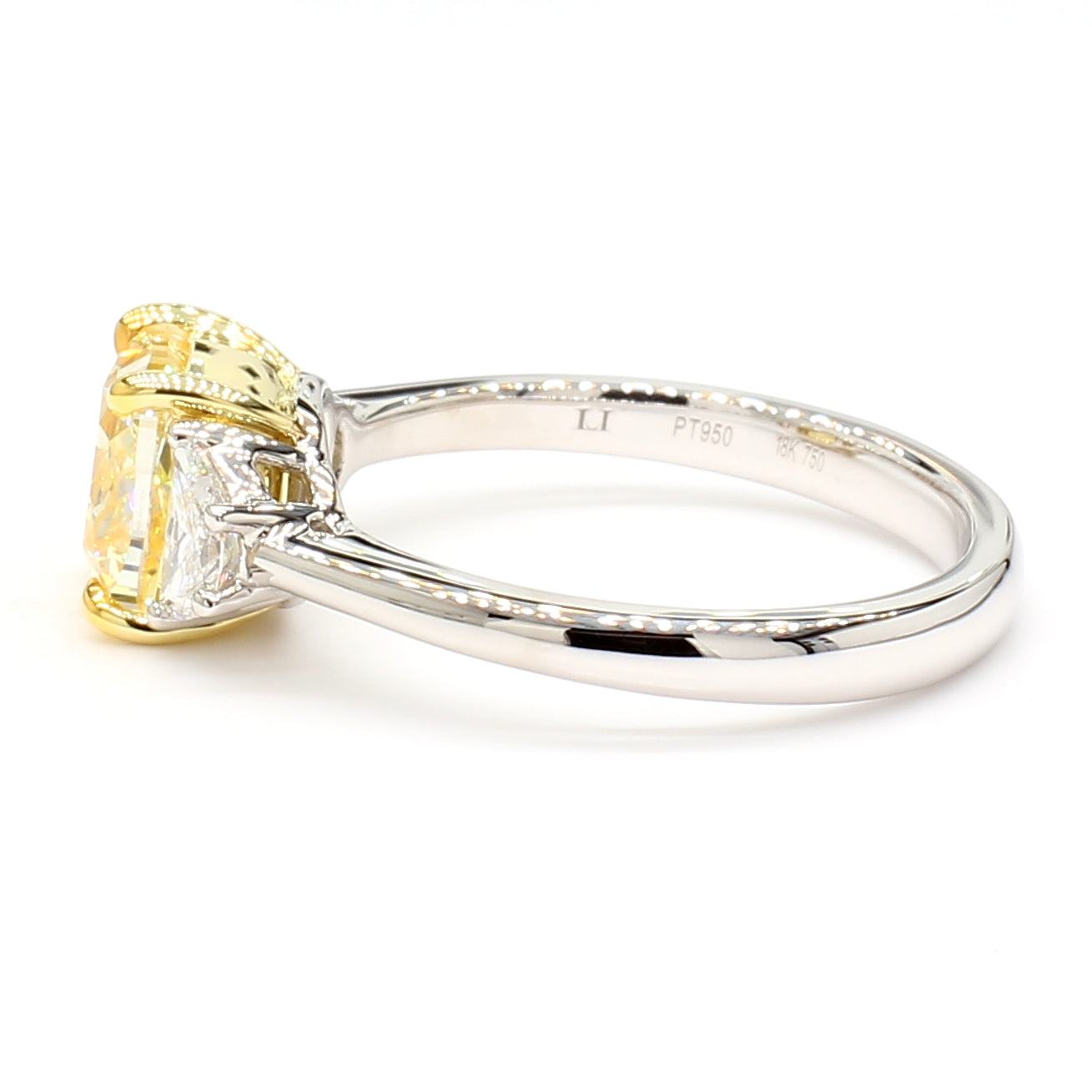 Natural Yellow Cushion Diamond Ring GIA Certified product image 3
