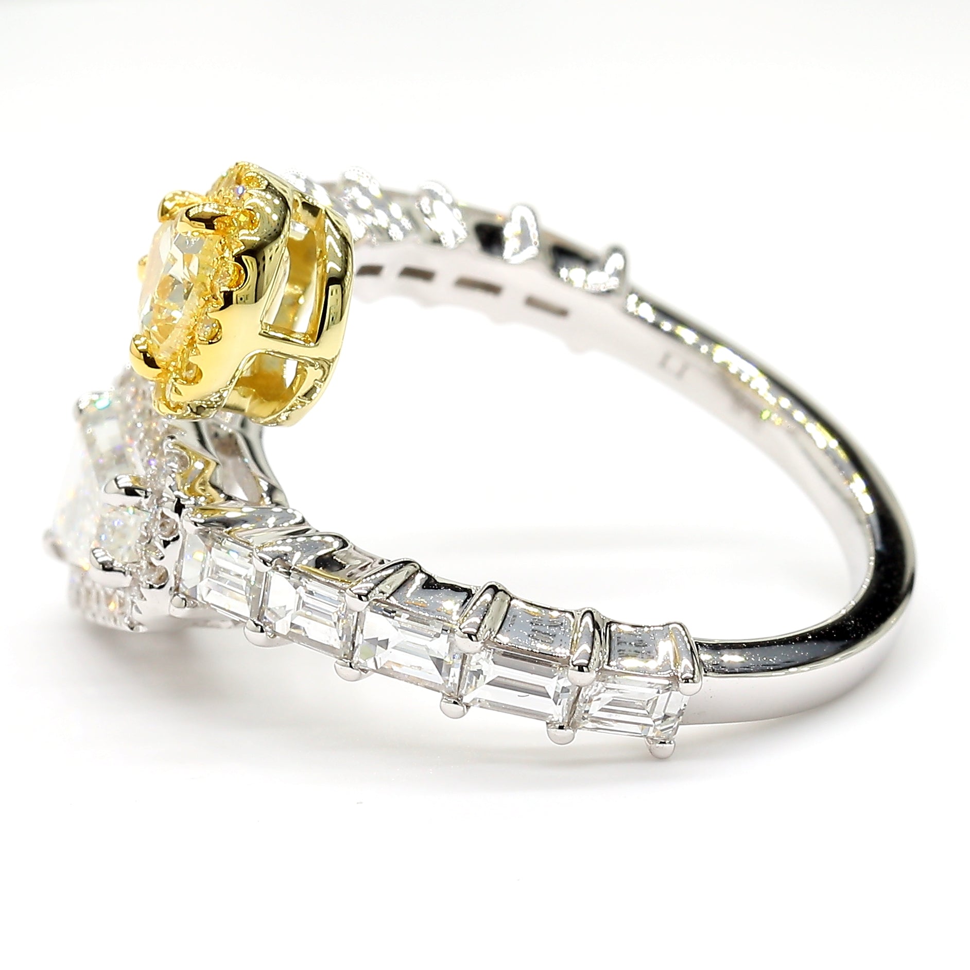 Natural Yellow Pear Diamond Ring GIA Certified product image 3