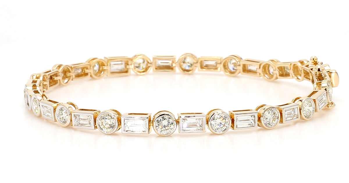 Natural White Baguette Diamond Bracelet