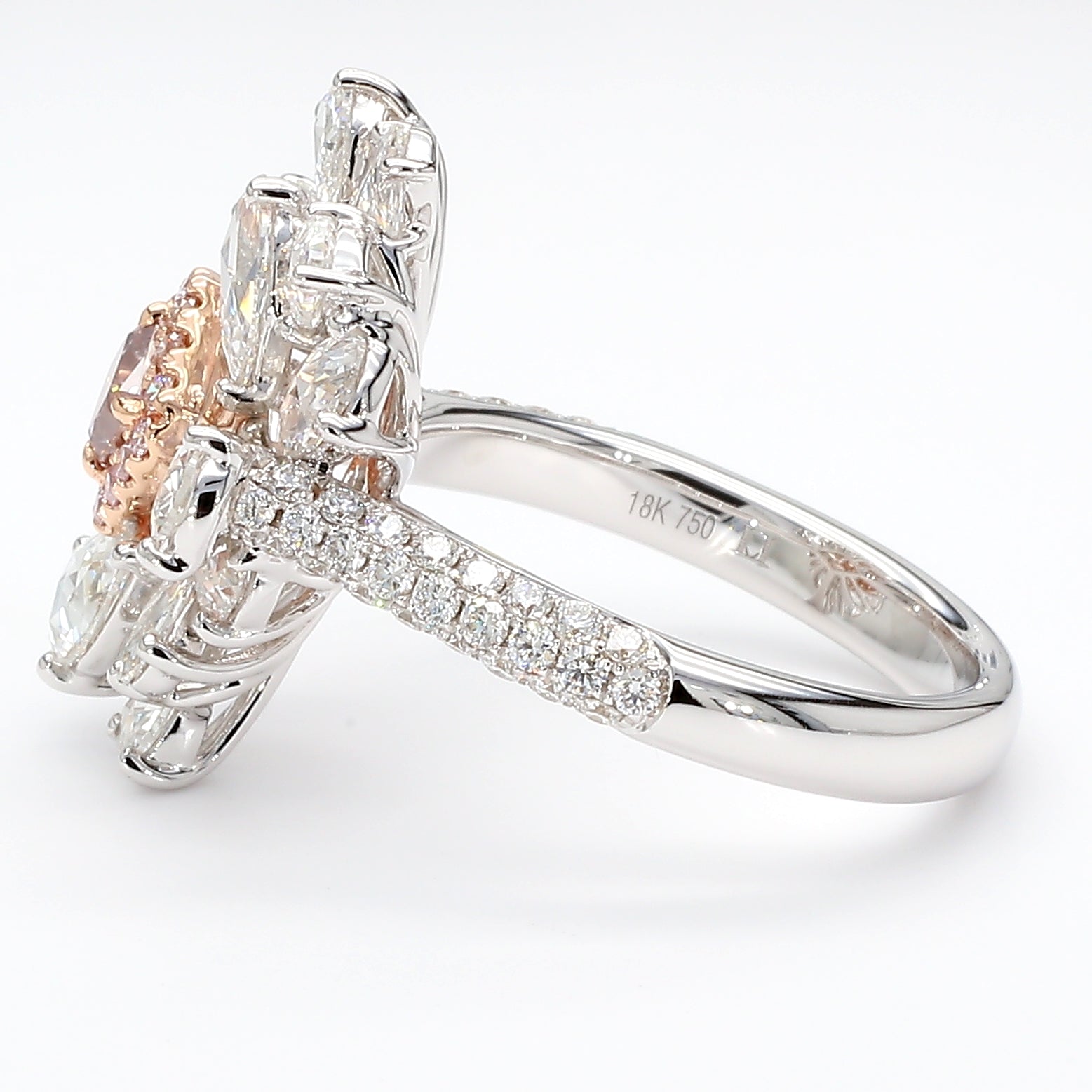 Natural Pink Cushion Diamond Ring Gia Certified