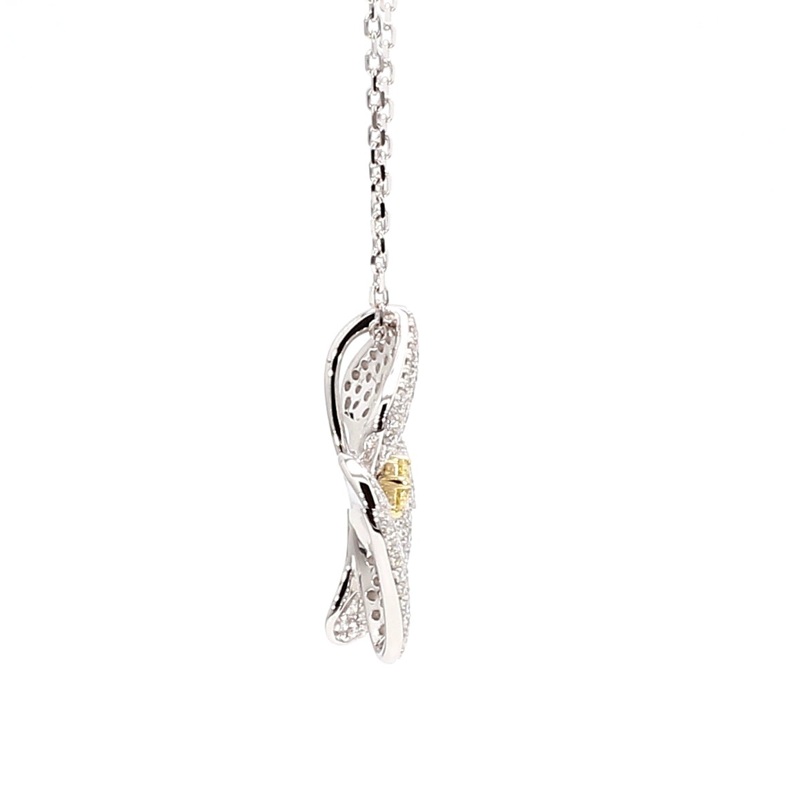 Natural Yellow Round Diamond Pendant