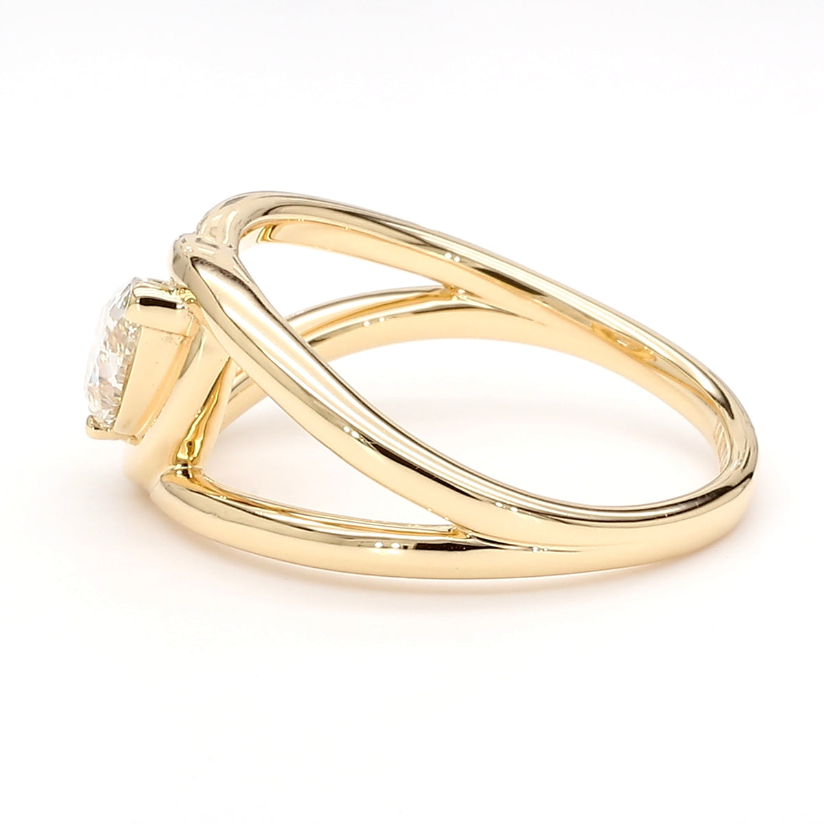 Natural White Pear Diamond Ring