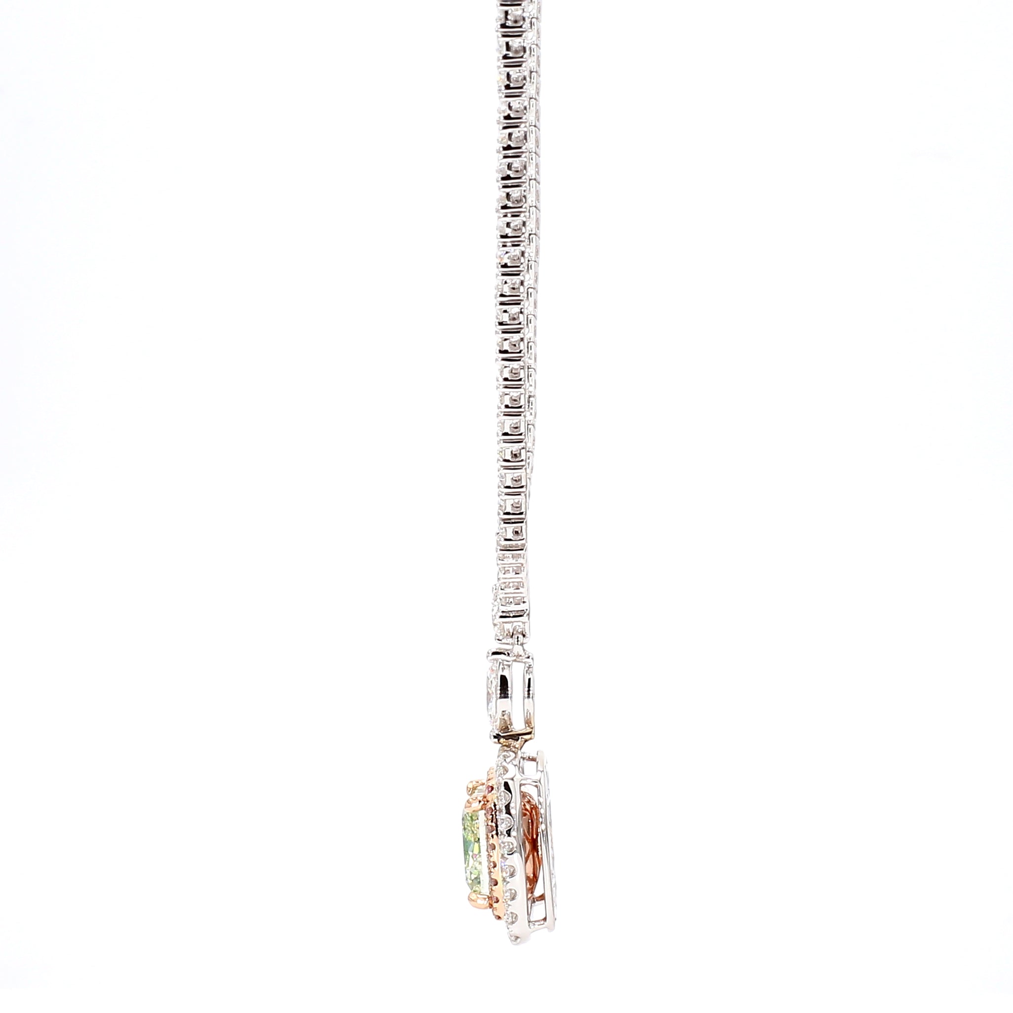Natural Green Cushion Diamond Necklace GIA Certified product image 3