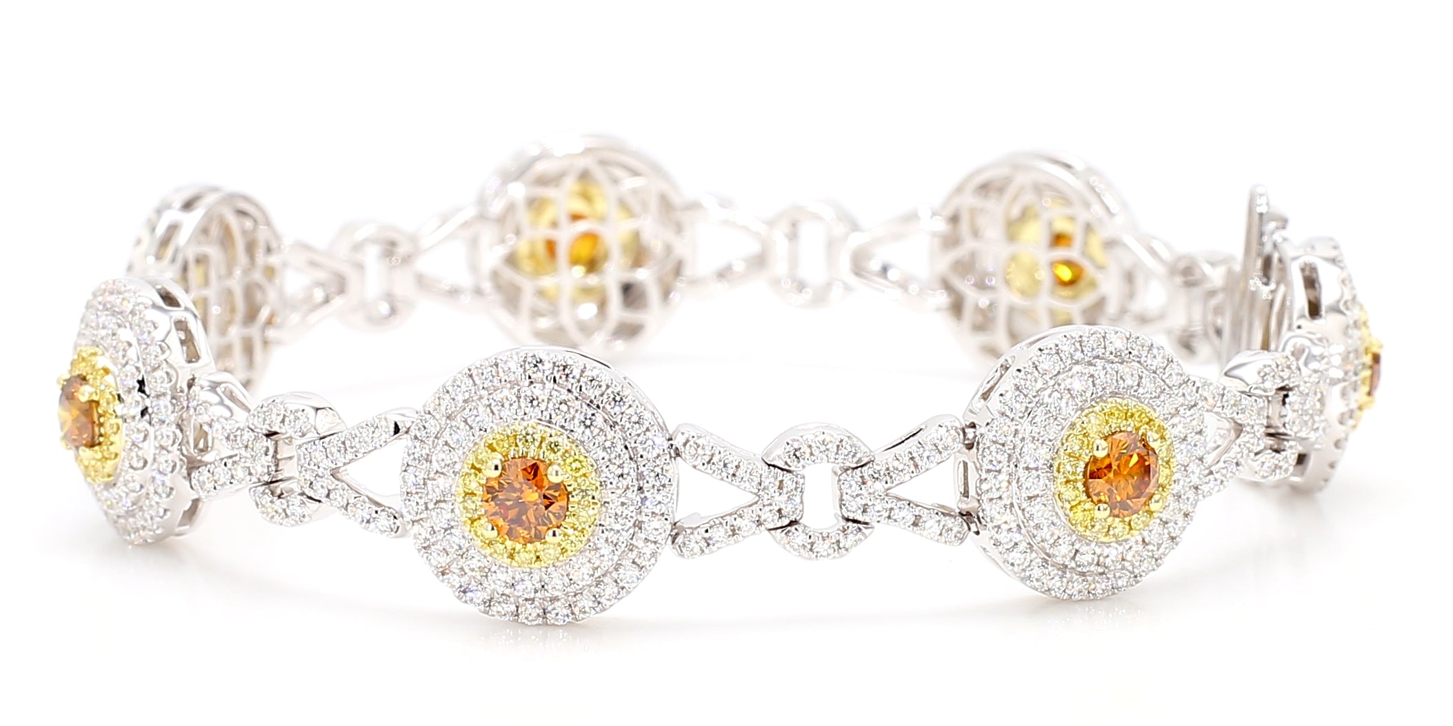 Natural Orange Round Diamond Bracelet GIA Certified product image 3