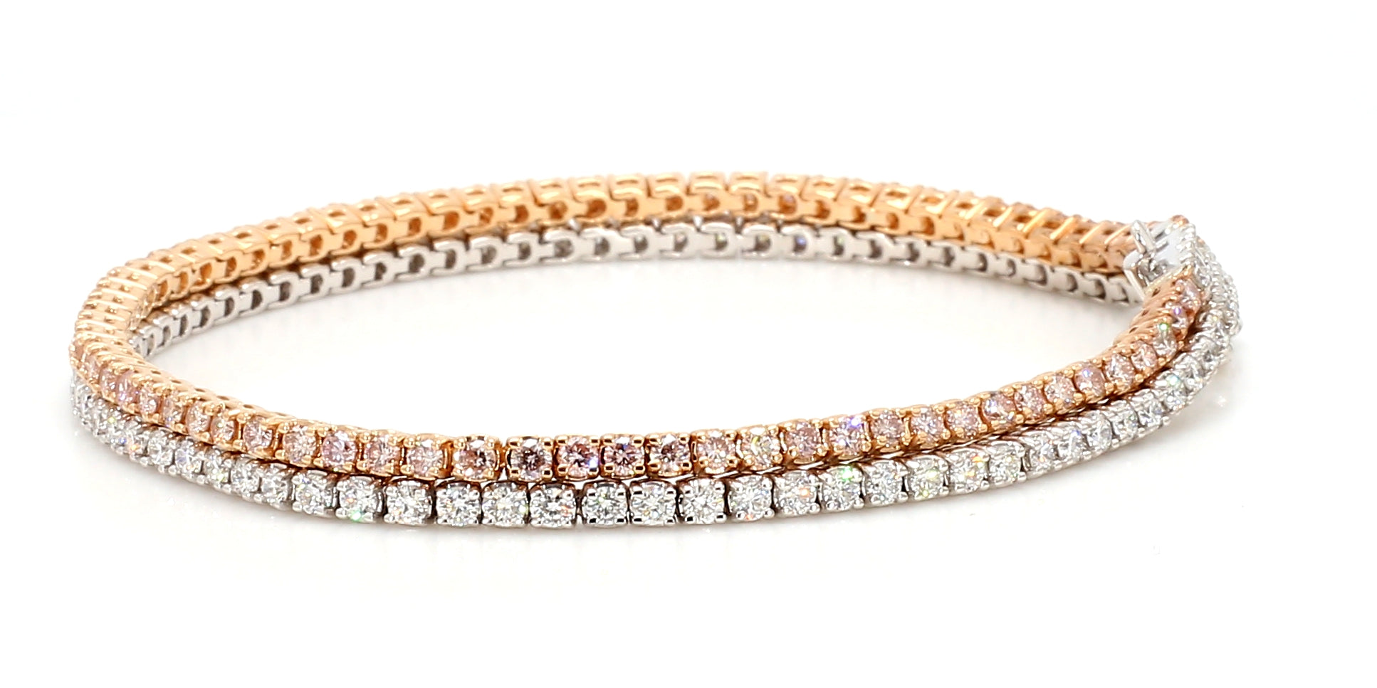 Natural Pink Round Diamond Bracelet