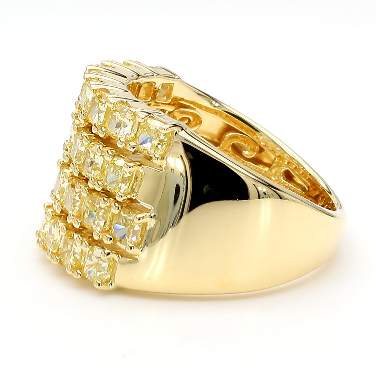 Natural Yellow Cushion Diamond Ring