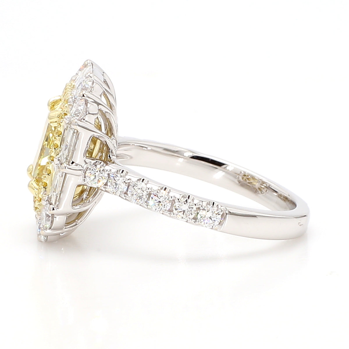 Natural Yellow Radiant Diamond Ring | GIA Certified