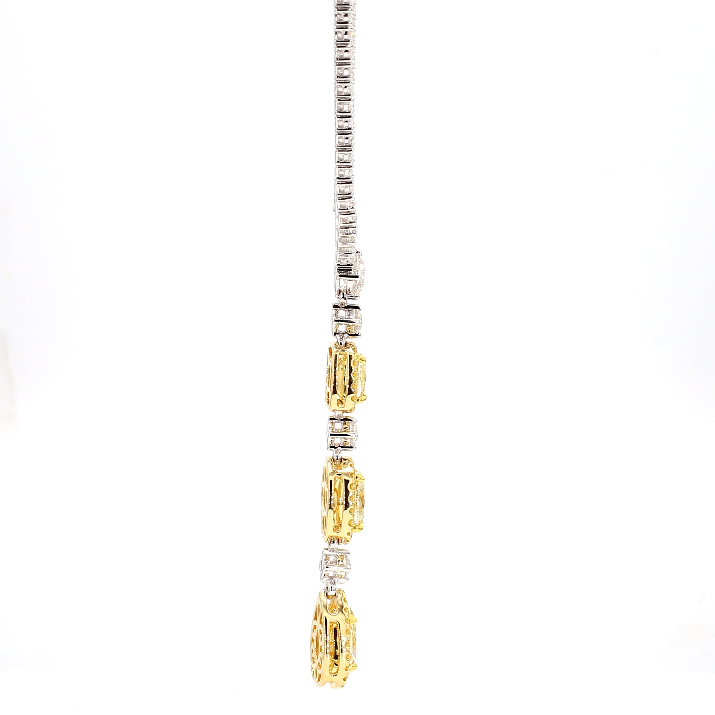 Natural Yellow Pear Diamond Necklace Gia Certified
