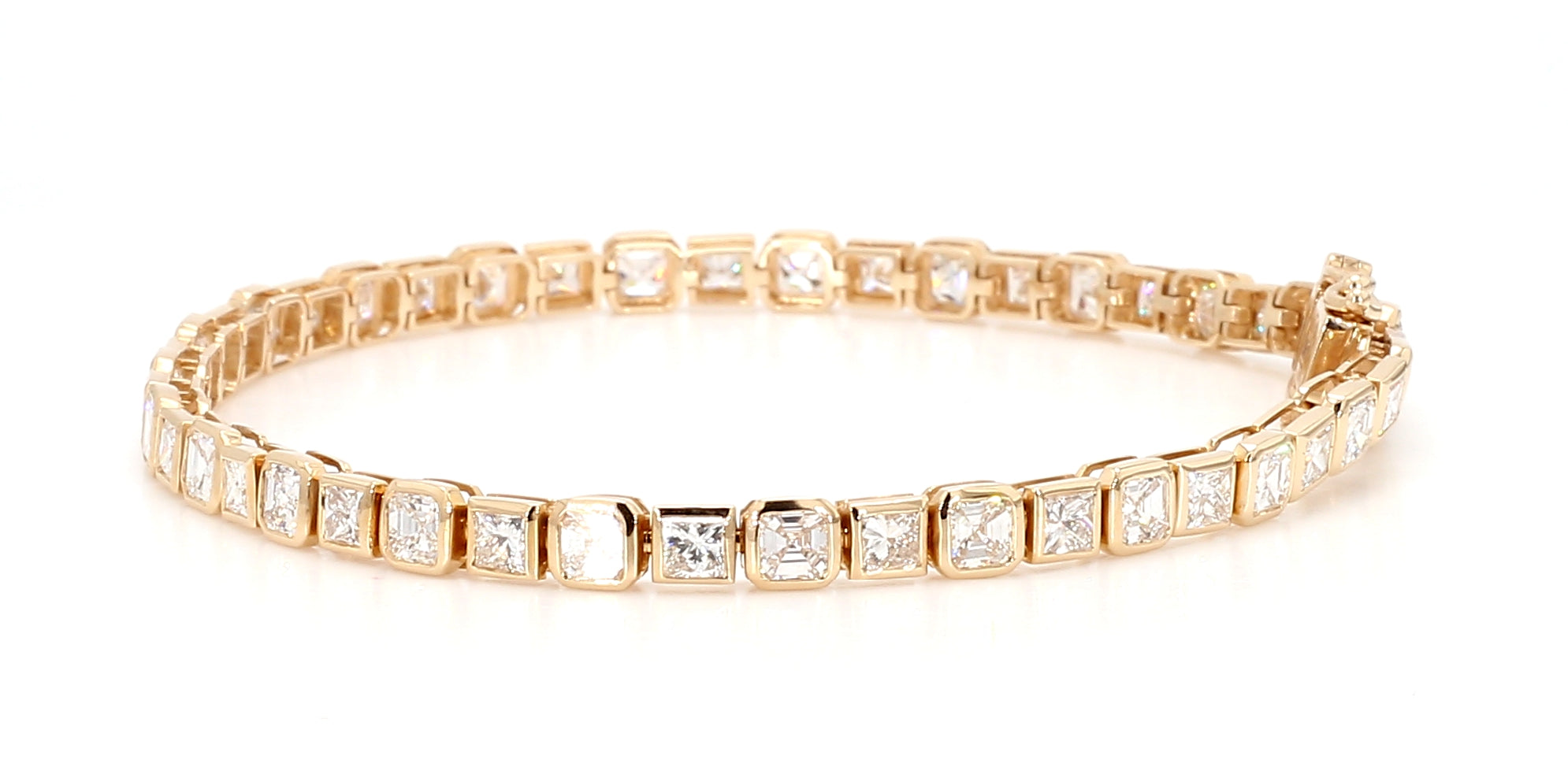 Natural White Asscher Diamond Bracelet