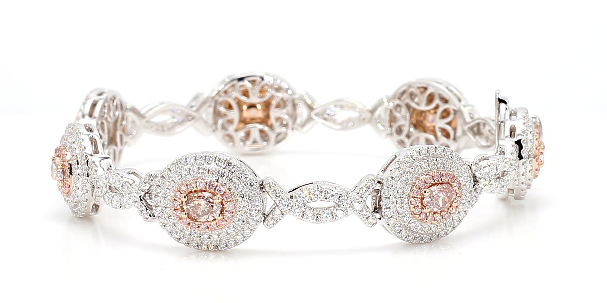 Natural Pink Oval Diamond Bracelet Gia Certified