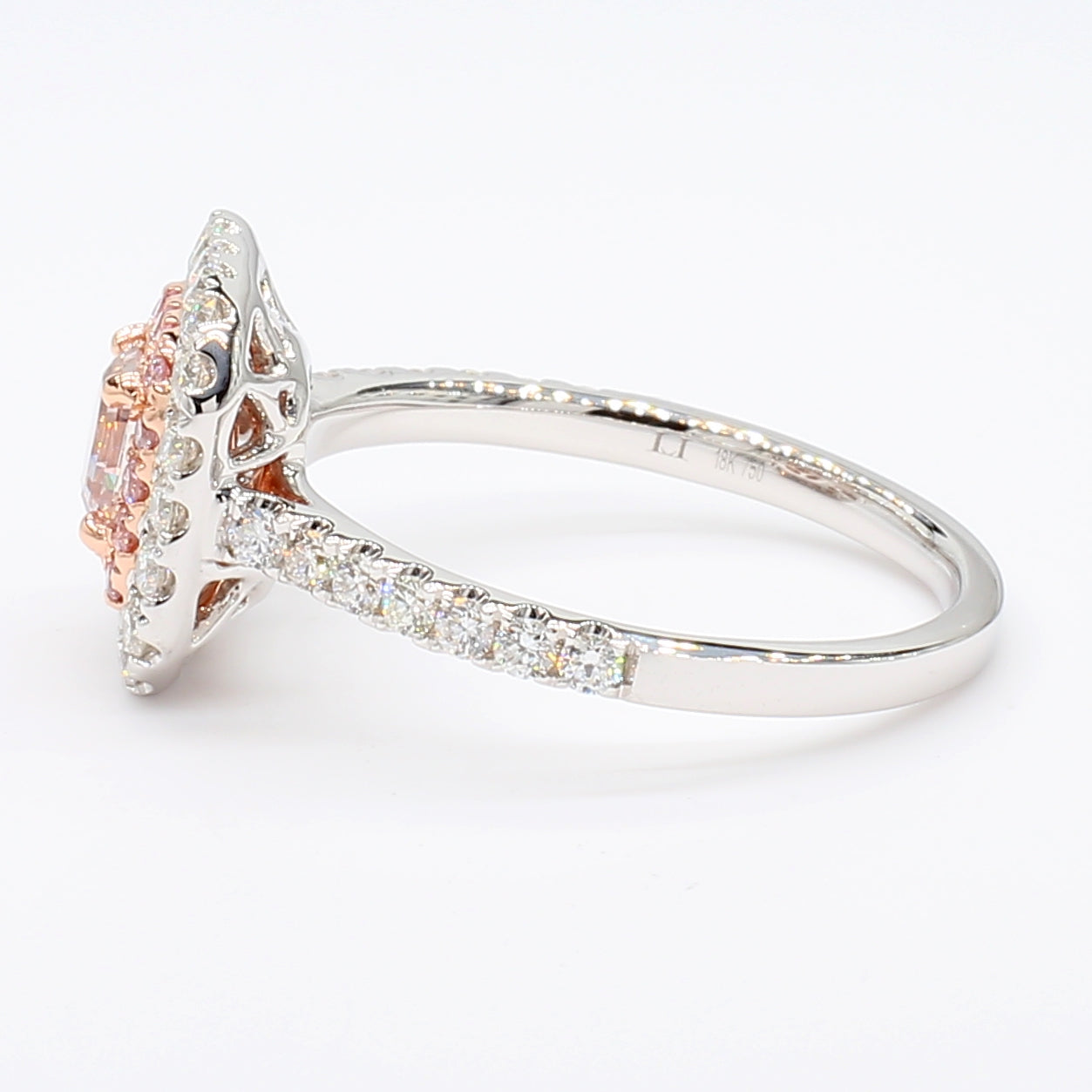 Natural Pink Asscher Diamond Ring GIA Certified product image 3
