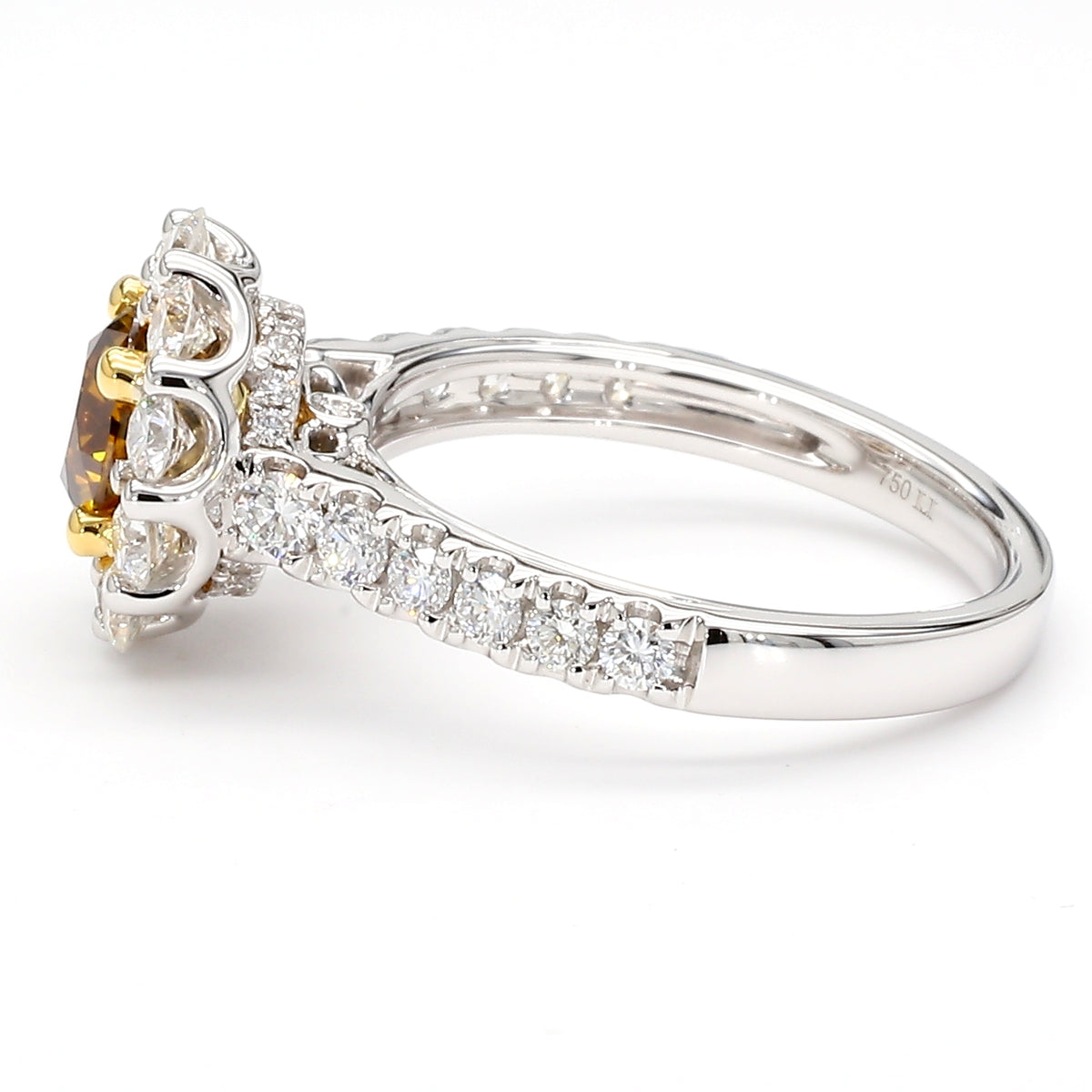 Natural Orange Round Diamond Ring | GIA Certified