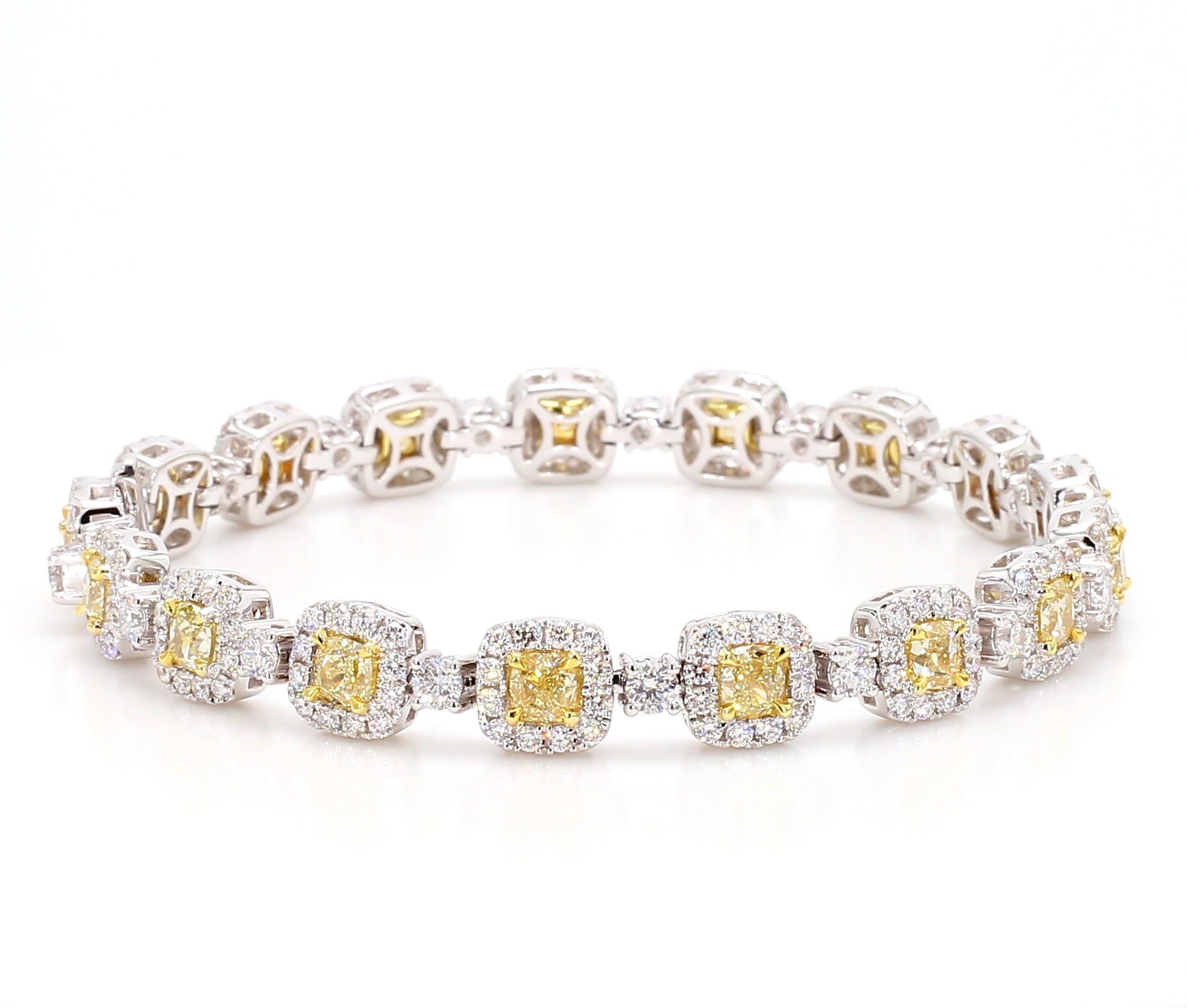 Natural Yellow Cushion Diamond Bracelet