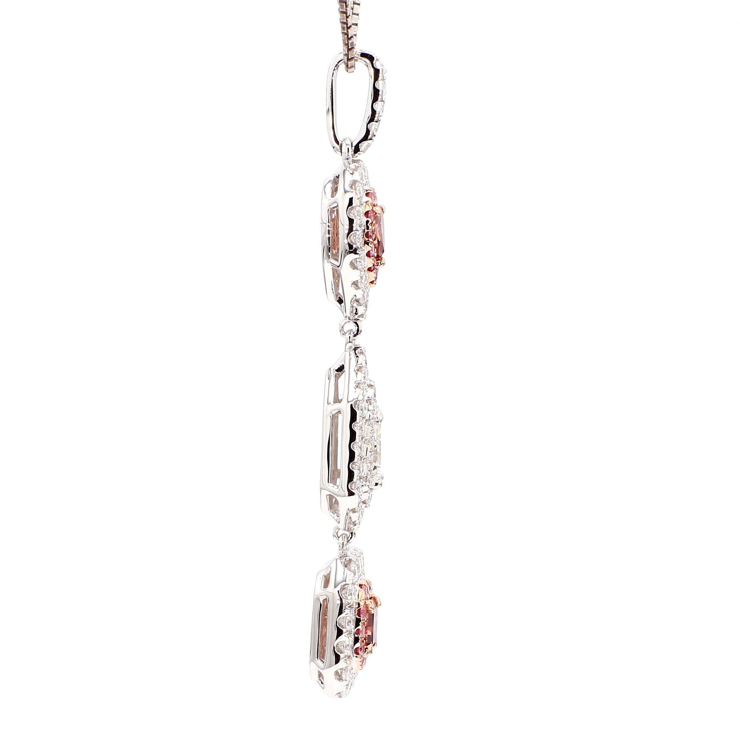 Natural Pink Pear Diamond Pendant Gia Certified