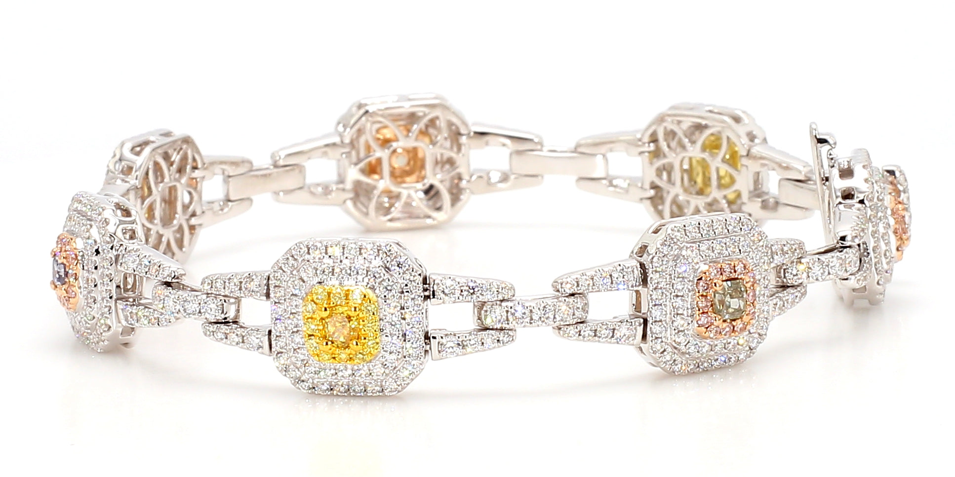 Natural Violet Cushion Diamond Bracelet Gia Certified
