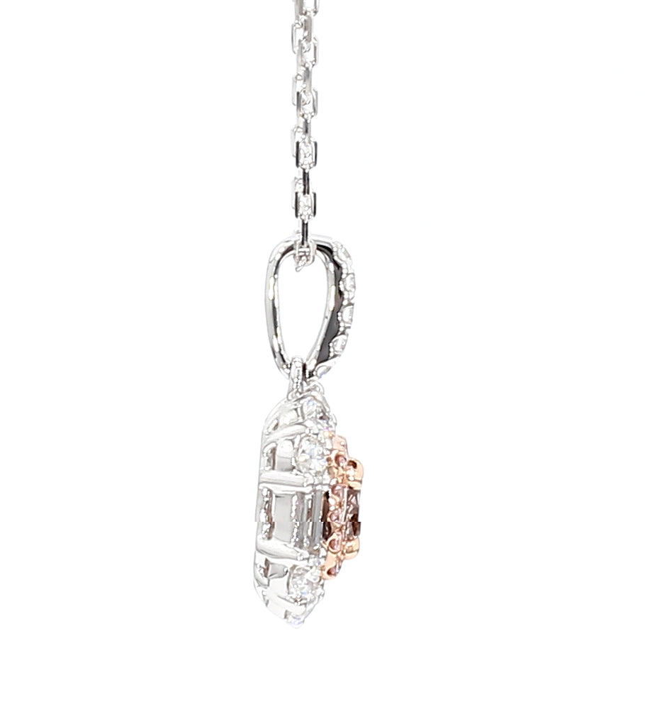 Natural Pink Cushion Diamond Pendant Gia Certified