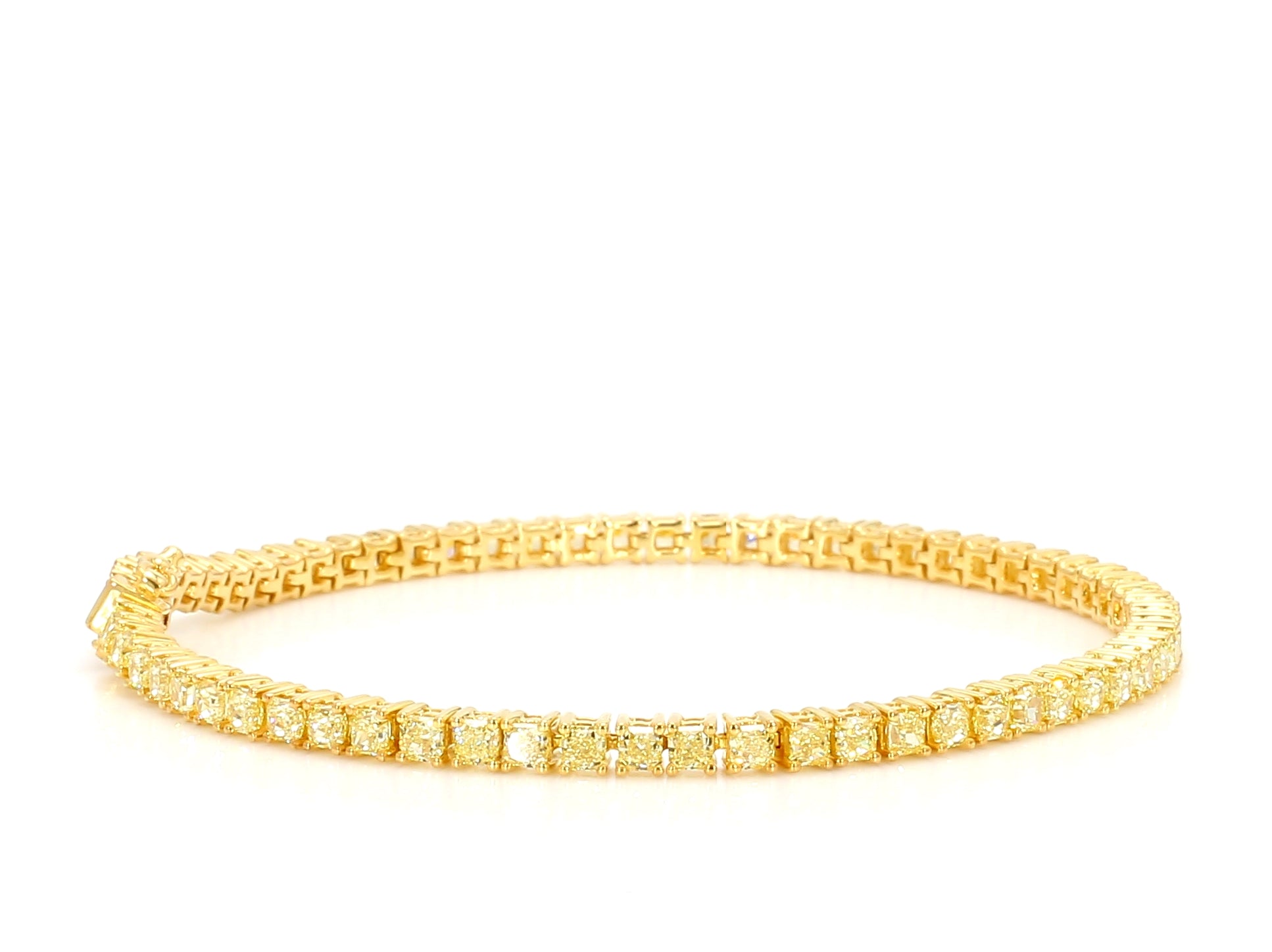 Natural Yellow Cushion Diamond Bracelet