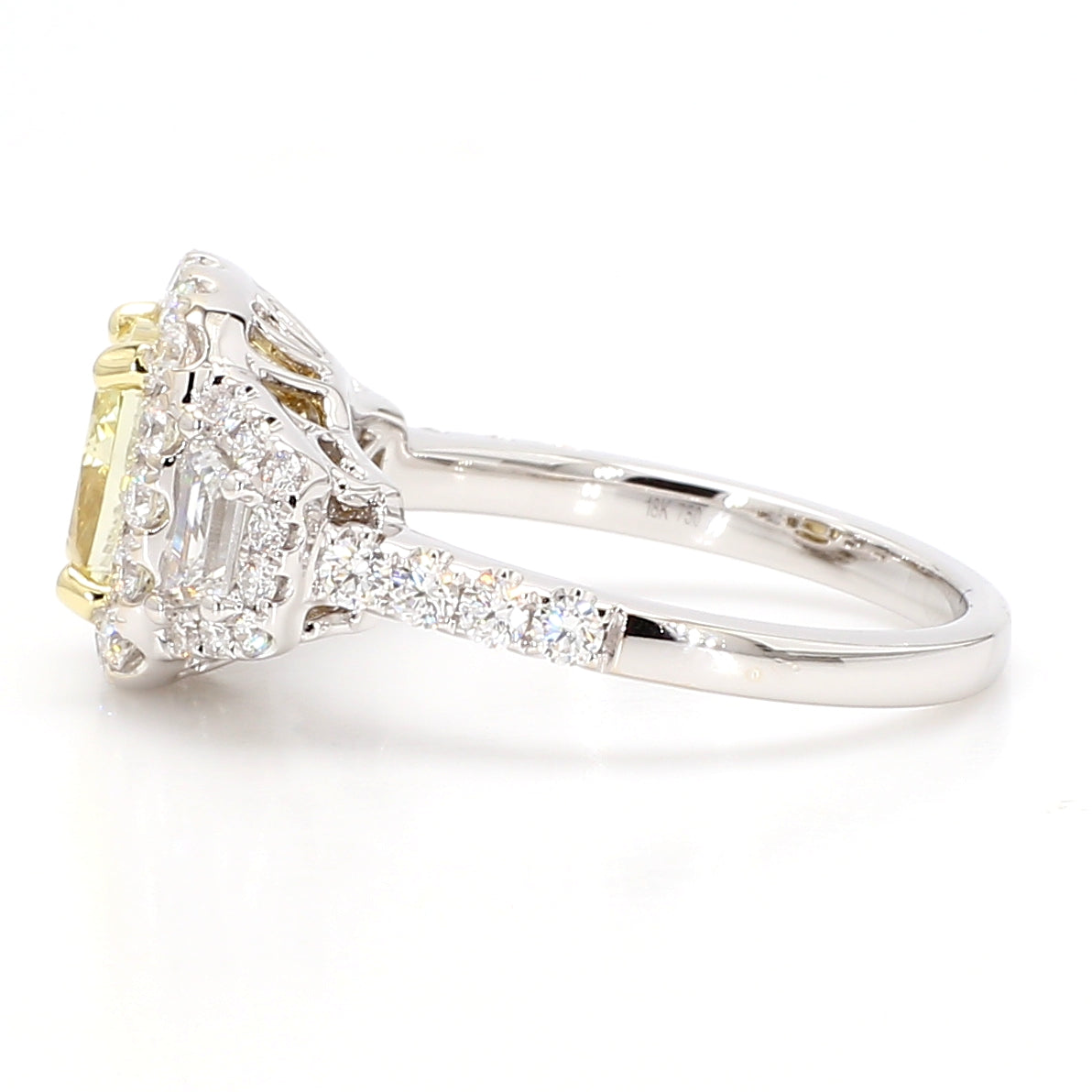 Natural Yellow Cushion Diamond Ring | GIA Certified