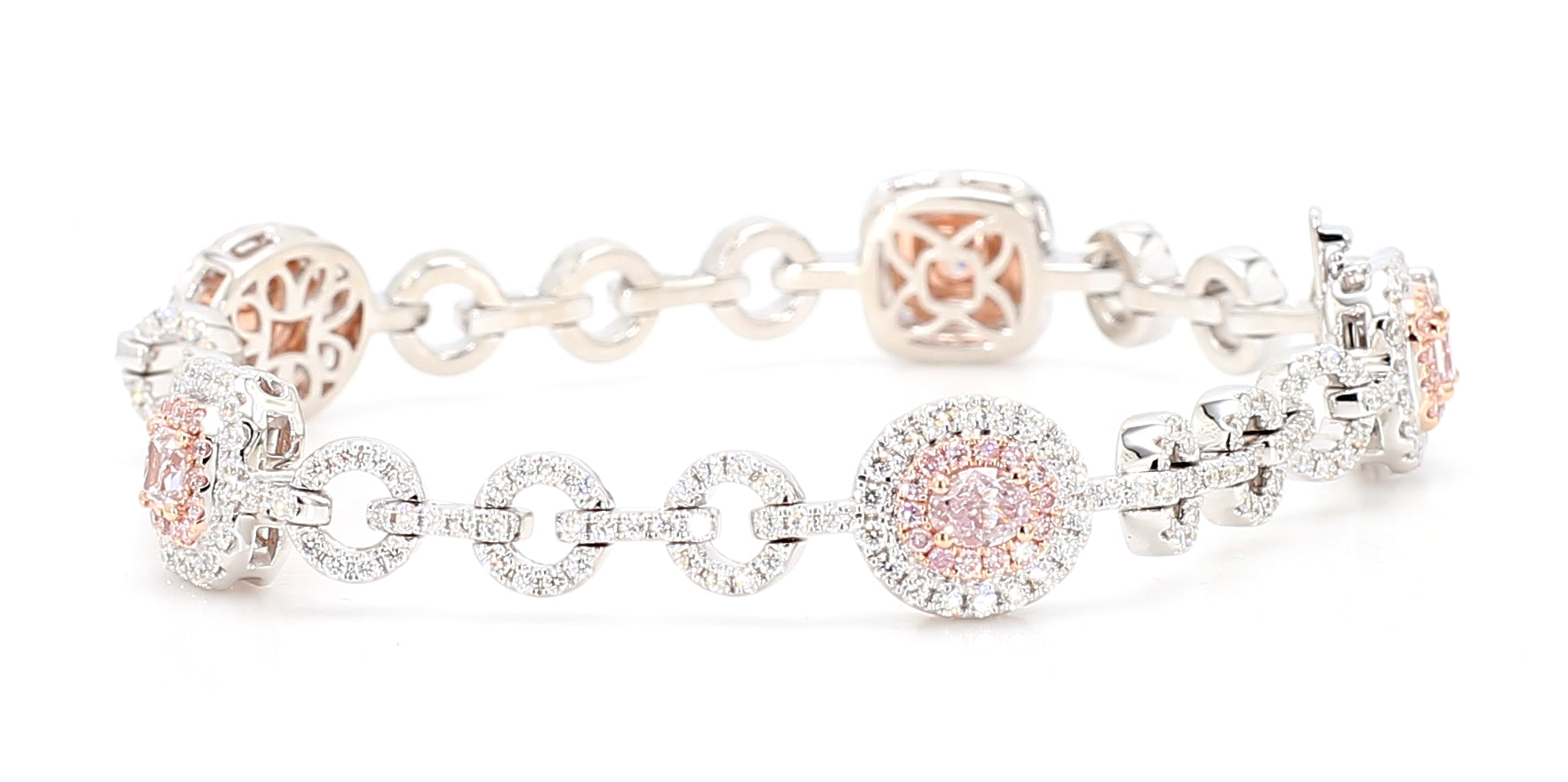 Natural Pink Radiant Diamond Bracelet Gia Certified